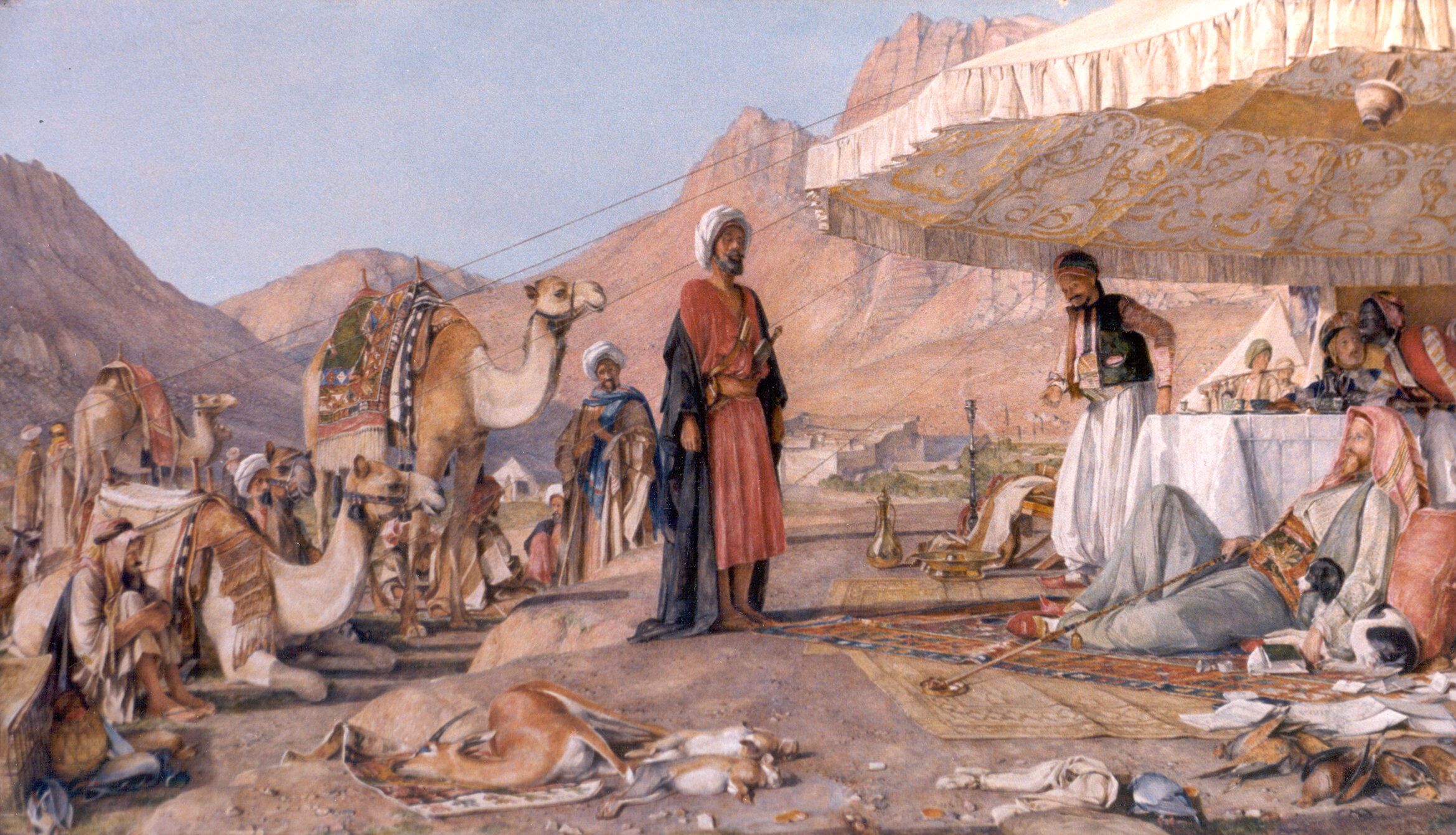 John Frederick Lewis (British 1805-1876) 'A Frank Encampment in The Desert of Mount Sinai'