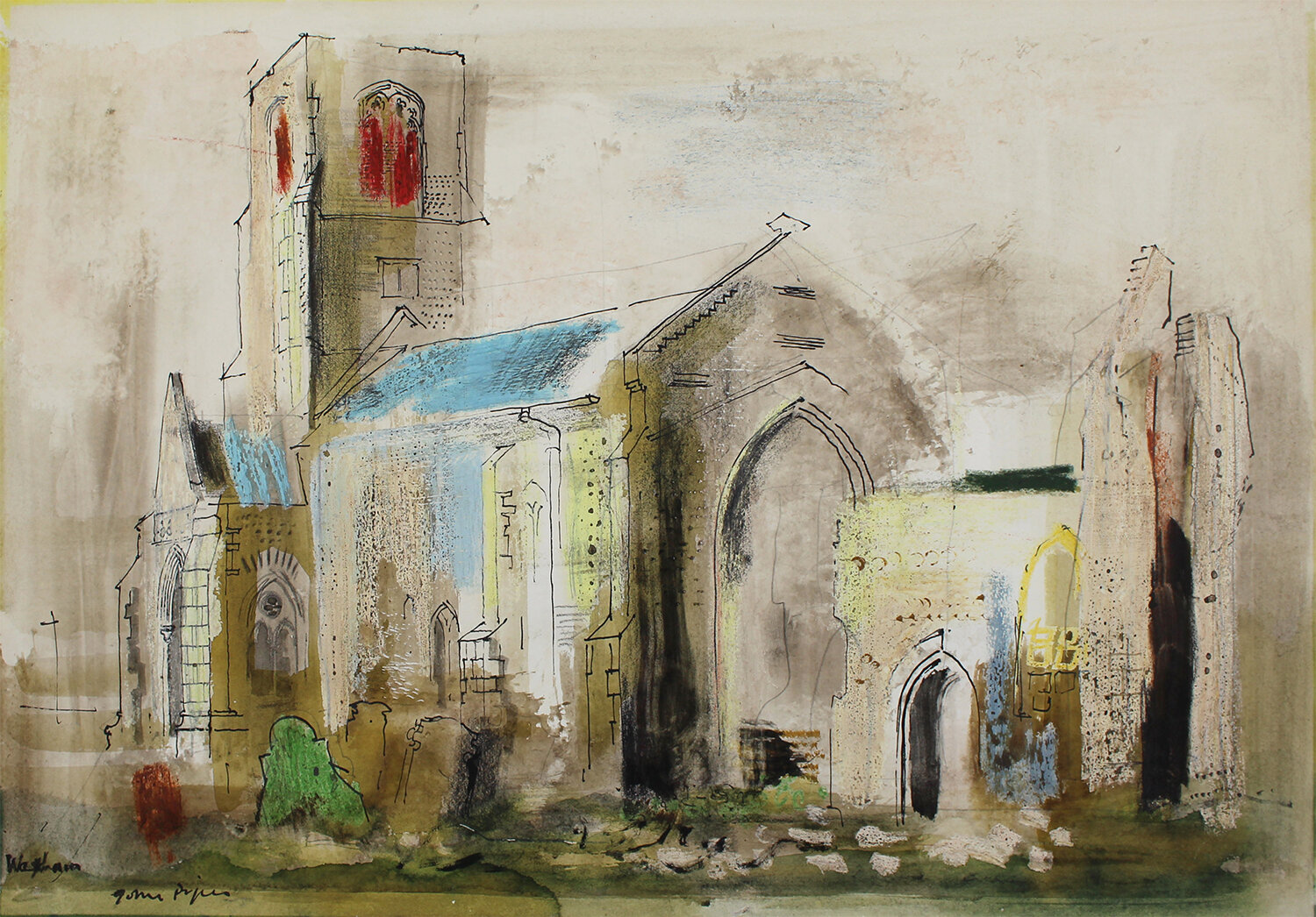 John Piper (British 1903-1992) 'Waxham (St. John's Church, Waxham, Norfolk)'