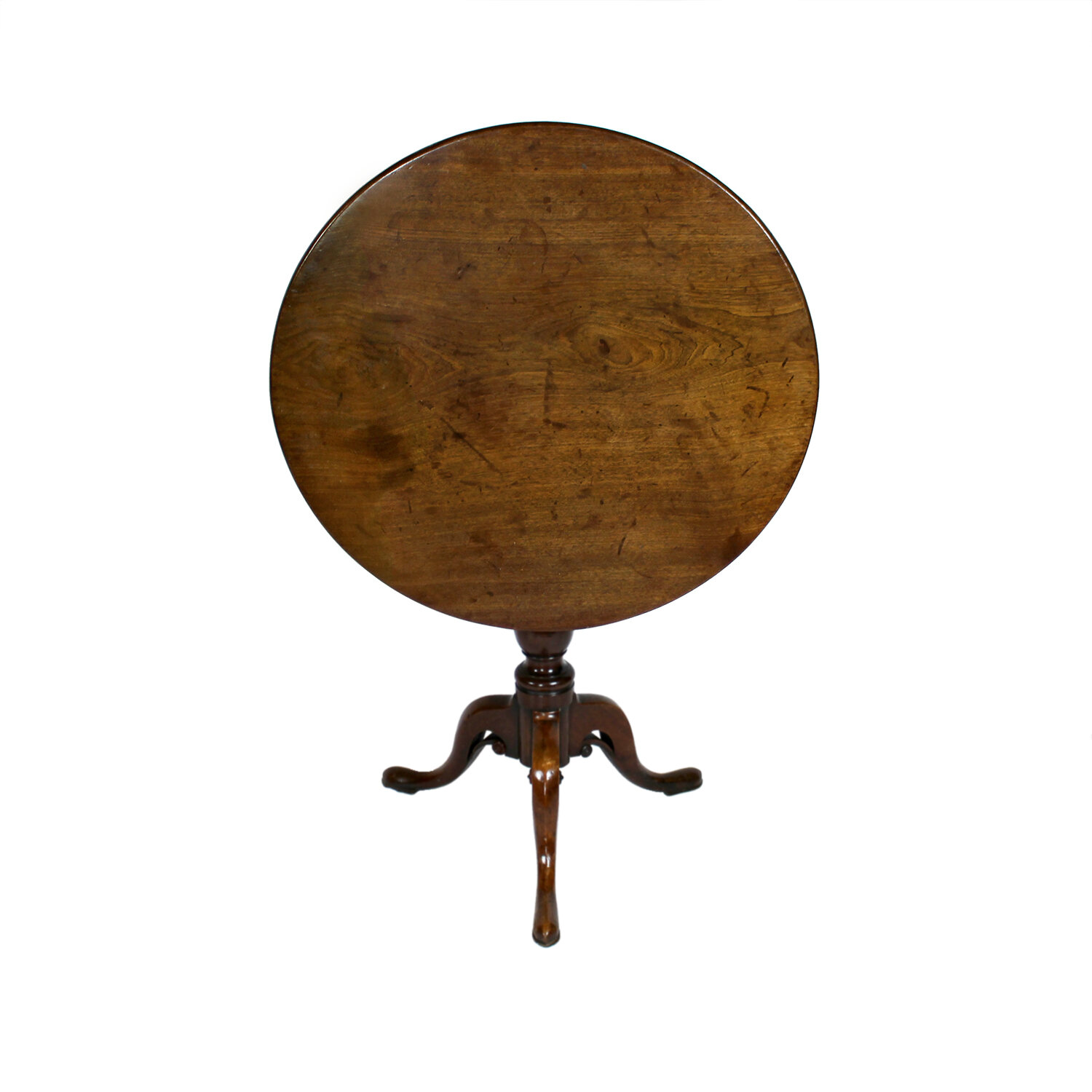 Late Colonial Edenton North Carolina Mahogany Tilt Top Birdcage Tea Table, Circa 1750-80