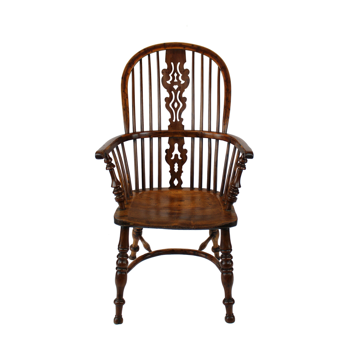 Yew Wood Spindle Back Windsor Armchair, Circa 1800