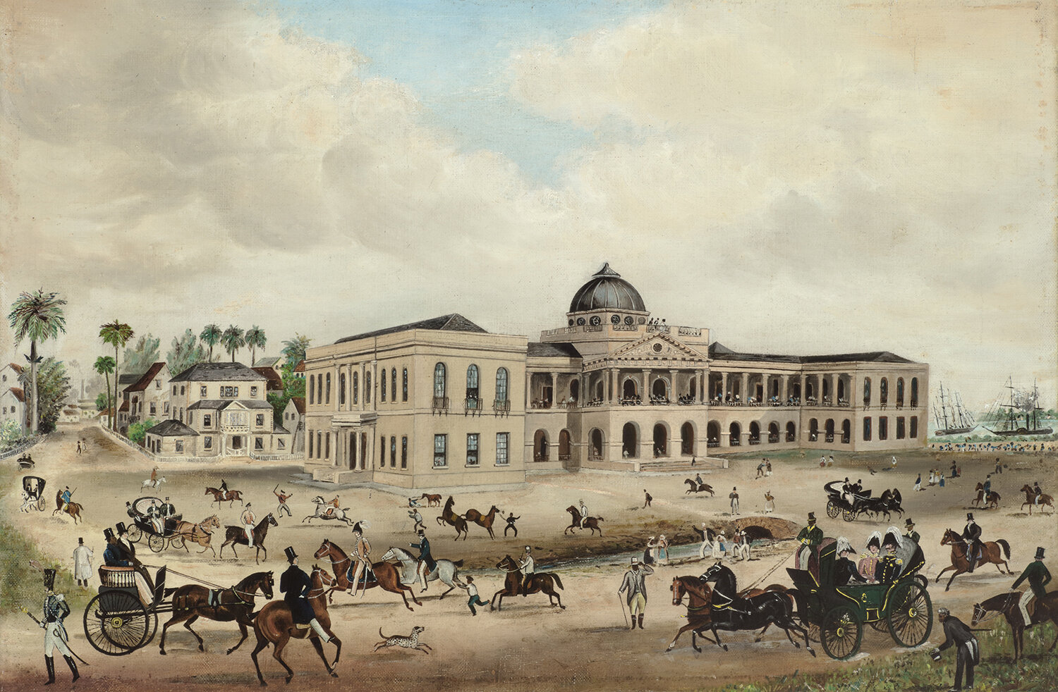 Attributed to W.S. Hedges (British Active 1833-1846) 'Parliament Buildings, Georgetown, British Guyana, Circa 1835'