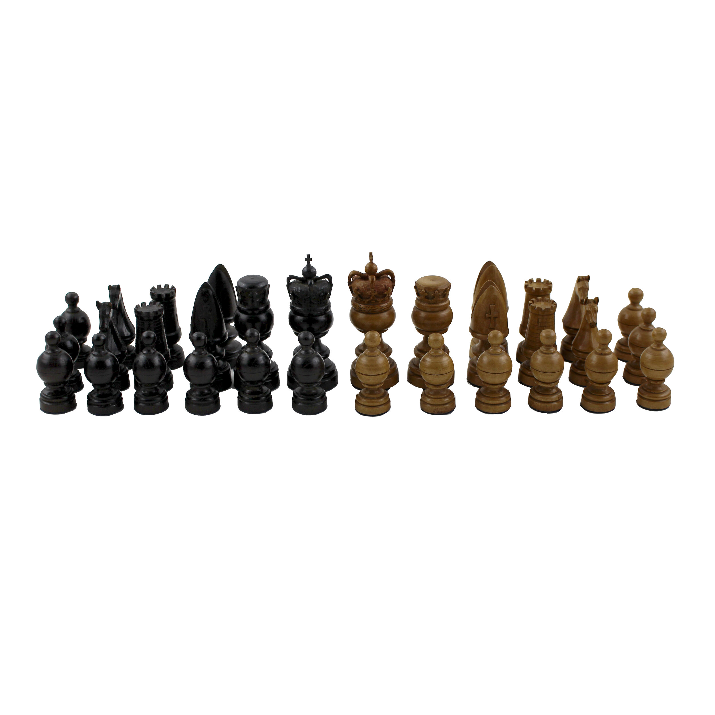 Wooden Chess Set, circa 19th Century