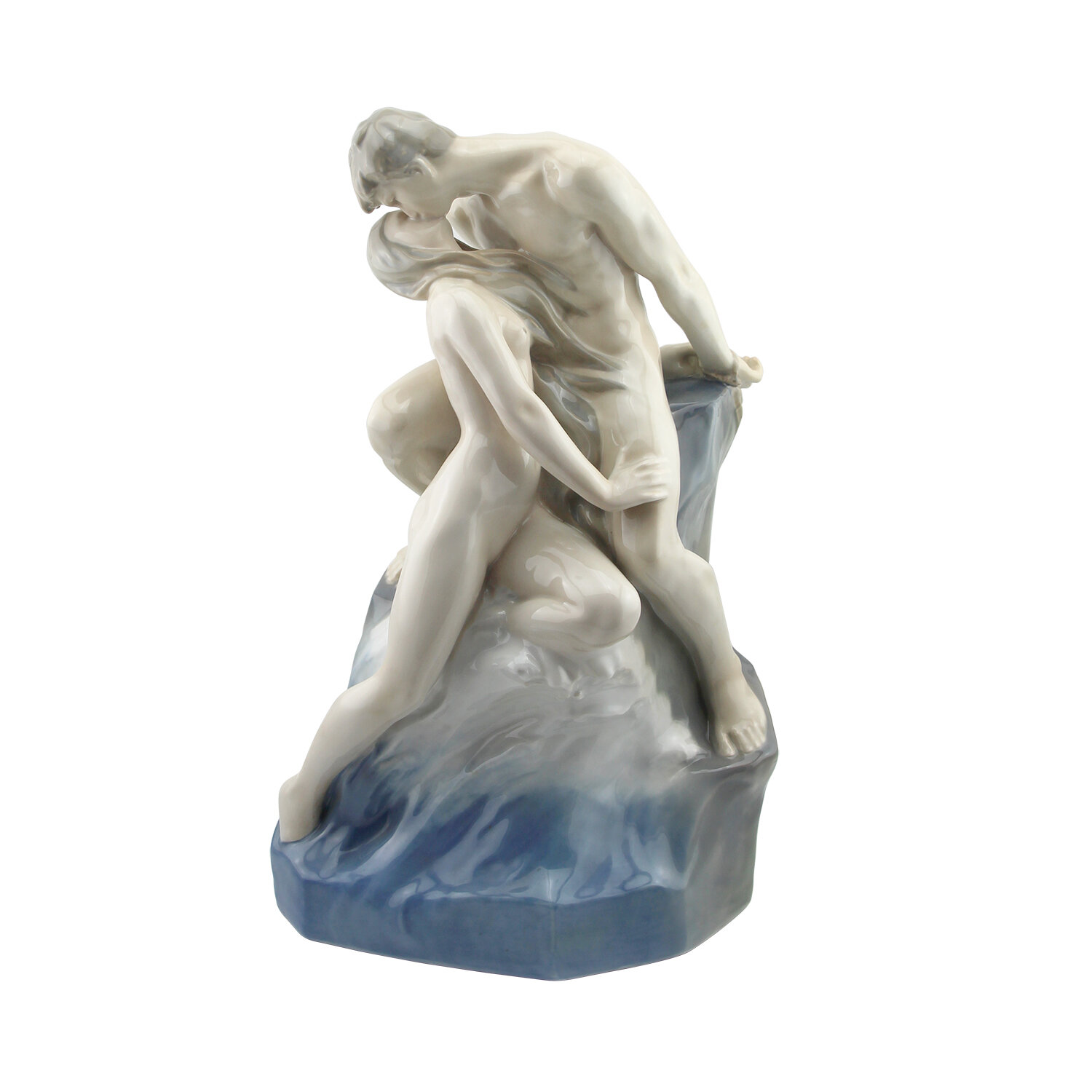 'Wave and Rock' Royal Copenhagen Porcelain Sculpture, 20th Century