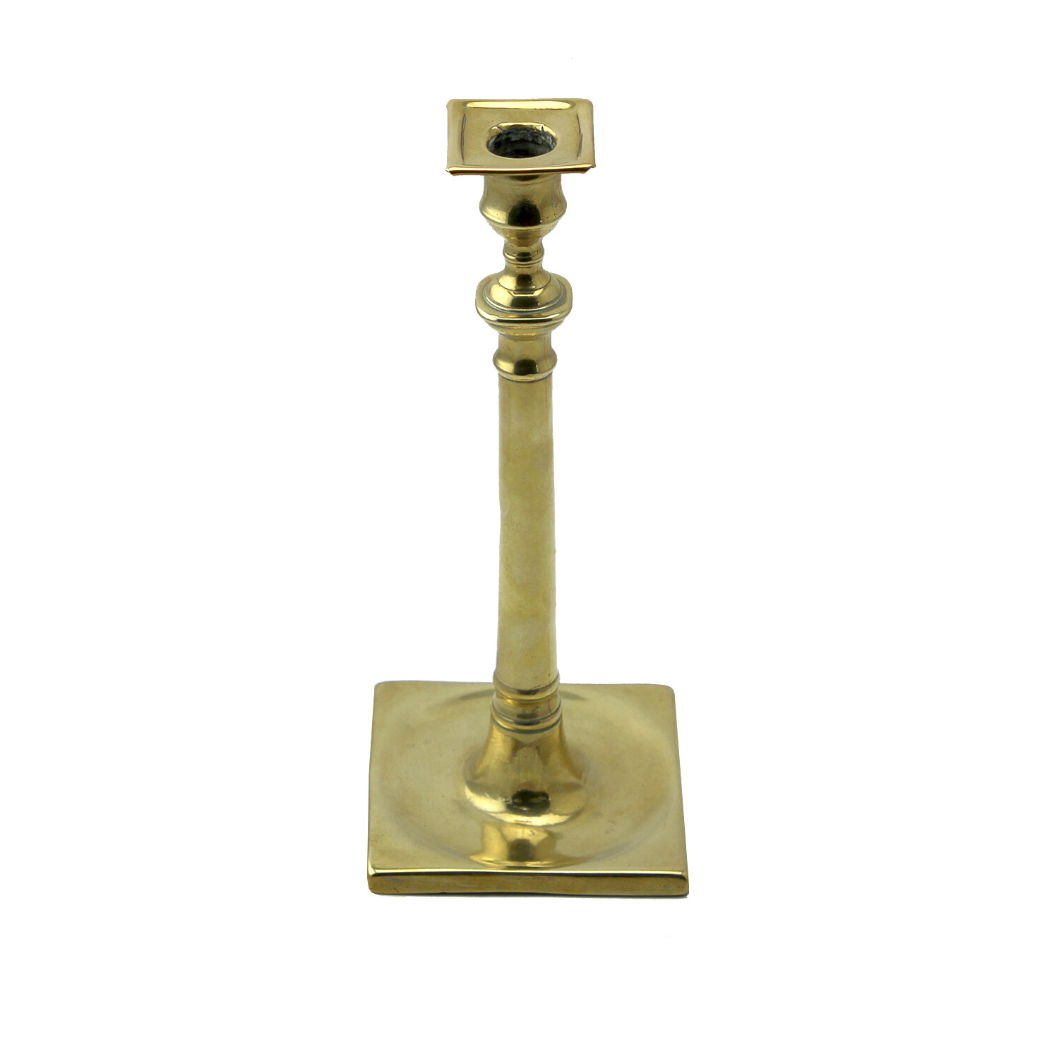 Brass Candlestick with Bobeche, 18th Century