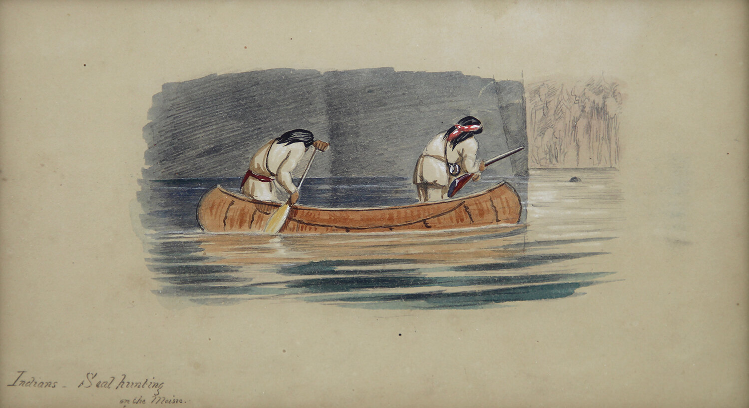 William George Richardson Hind (Canadian 1833-1889) 'Indians - Seal Hunting on the Moisie'