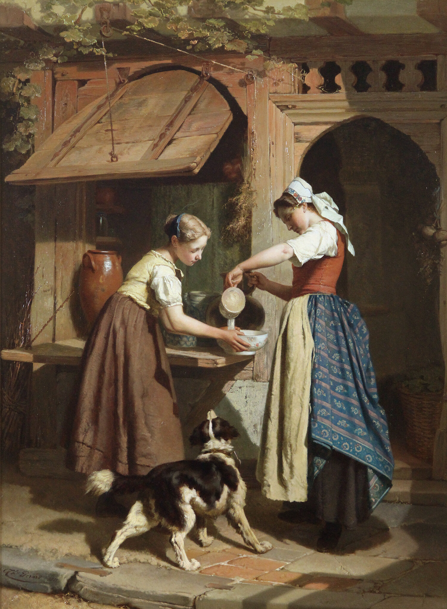 Théodore Gérard (Belgian 1829-1895) 'At the Dairy'