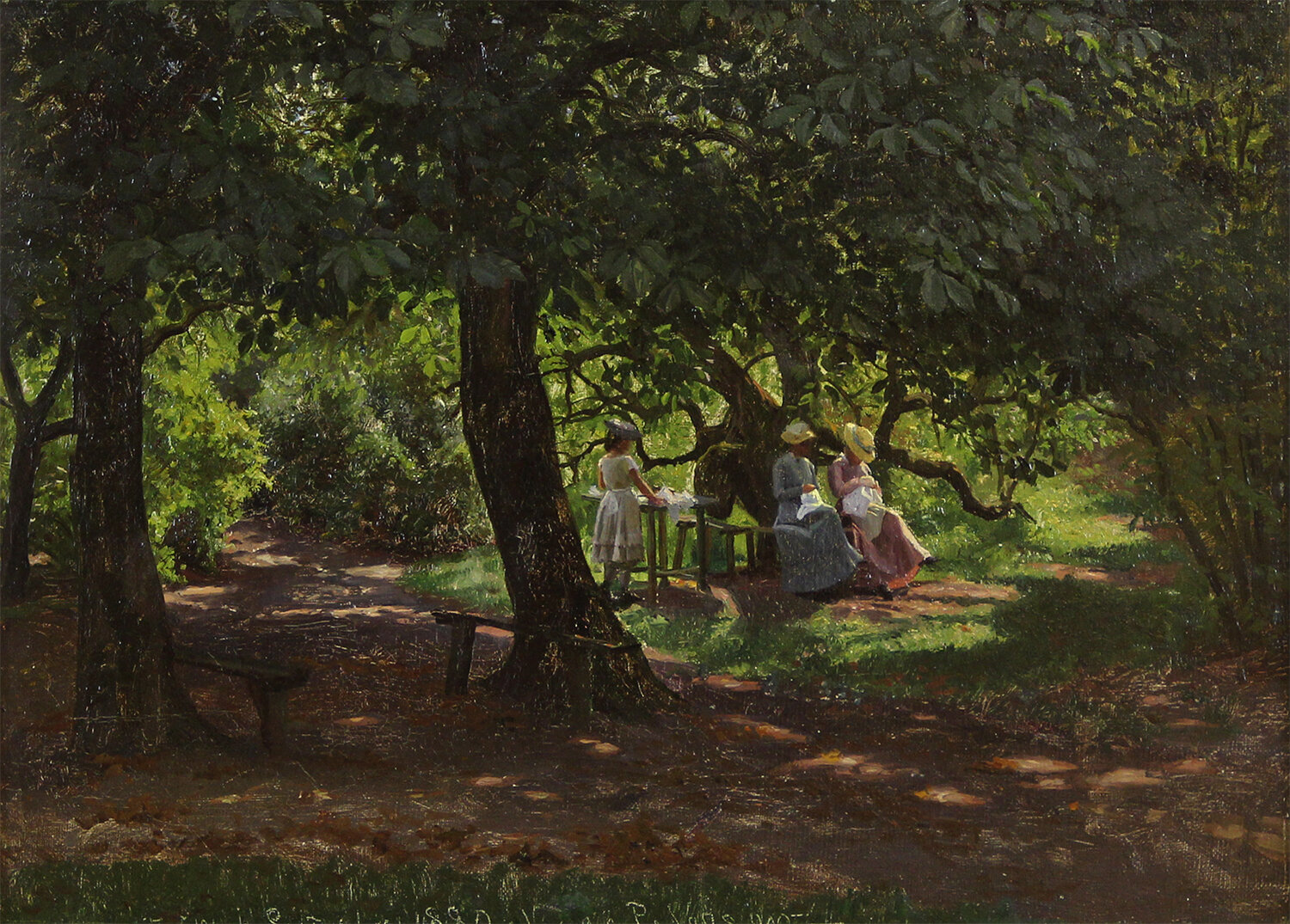 Viggo Pedersen (Danish 1854-1926) 'Under the Chestnut Tree'