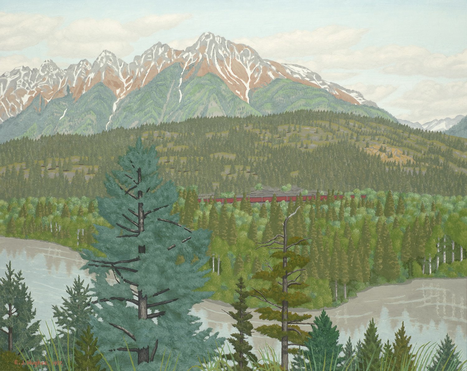 Edward John (E.J.) Hughes (Canadian 1913-2007) 'The Kootenay River East of Cranbrook 1977'