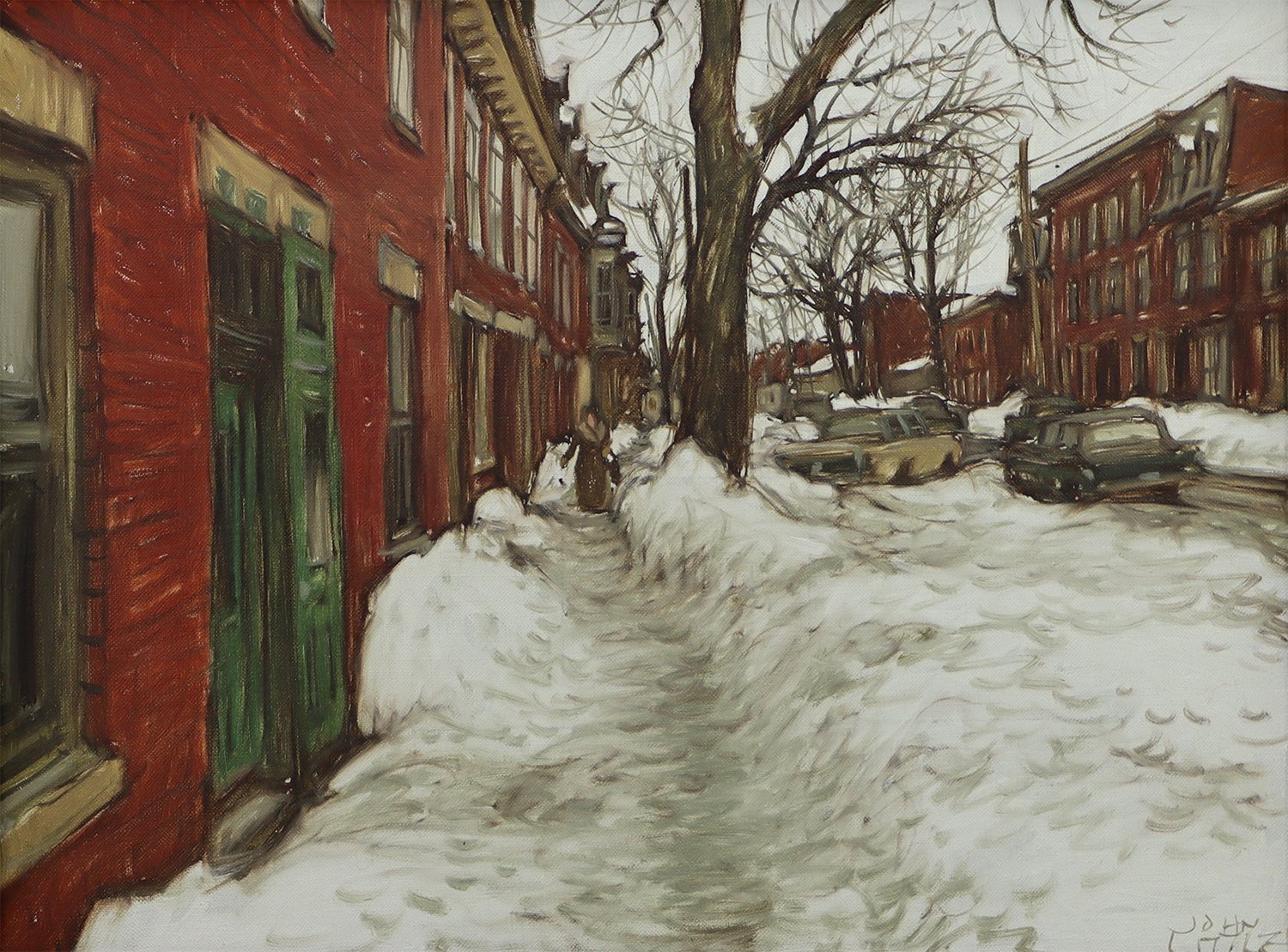 John Geoffrey Caruthers Little (Canadian born 1928) 'Rue Plessis Vers Lafontaine, Montreal'