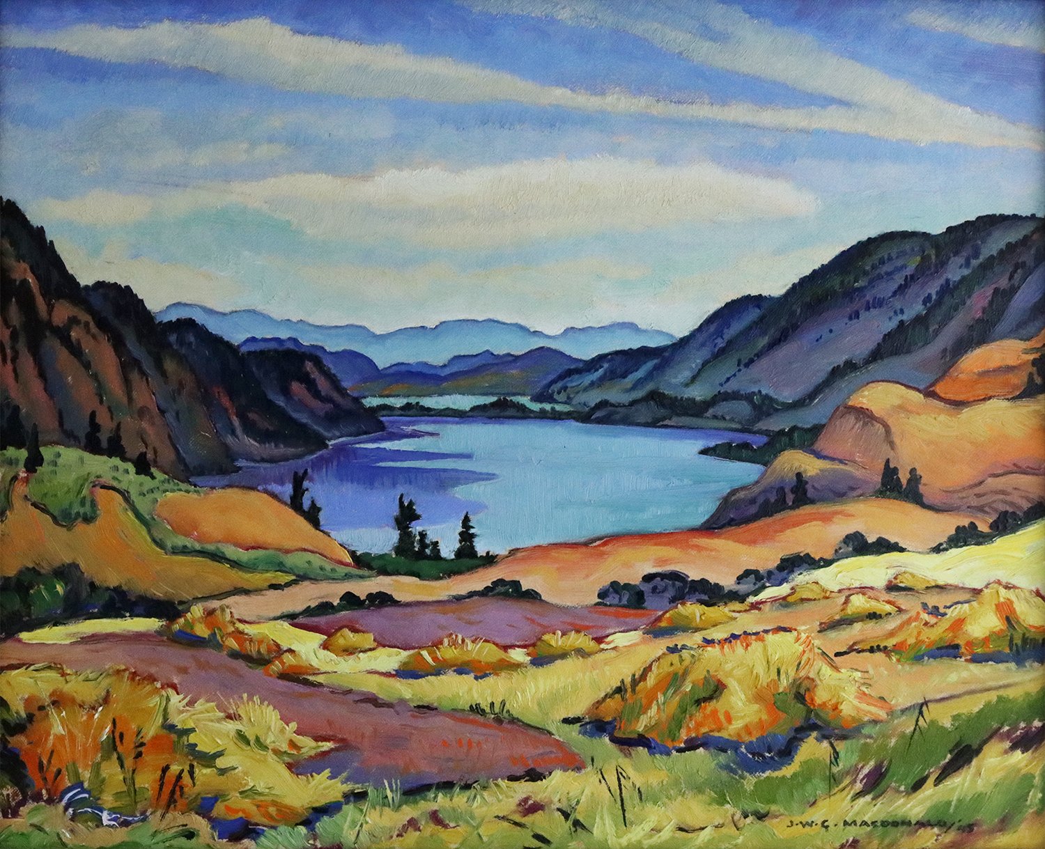 Jock Macdonald (James Williamson Galloway) (Canadian 1897-1960) 'Kalamalka Lake (Looking South), Okanagan B.C.'