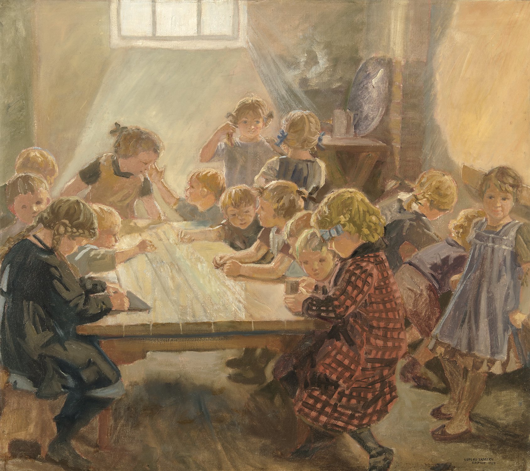 Luplau Janssen (Danish 1869-1927) 'Children Playing in the Kindergarten'
