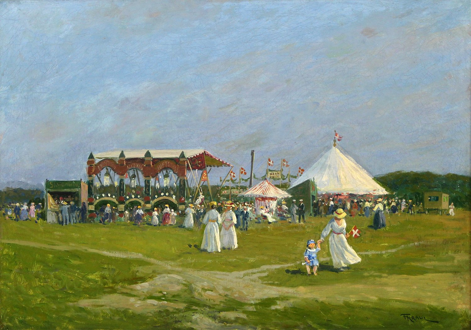 Fritz Kraul (Danish 1862-1935) 'Summer Party at Fakse Ladeplads, 1908'