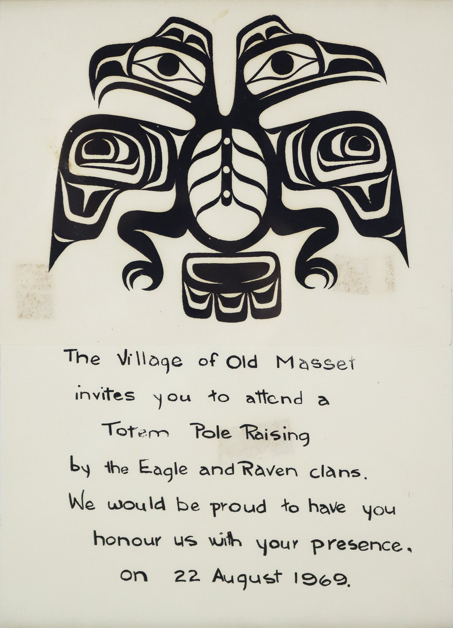 Robert Charles (G̲uud San Glans) Davidson (Haida/Canadian, b. 1946) 'Pole Raising Potlatch Invitation'