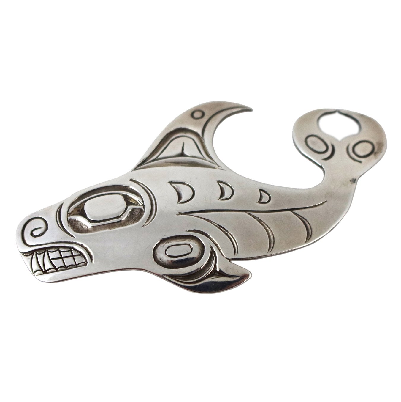 Gordon Cross (Haida/Canadian 1911-?) 'Silver Killer Whale Pin'