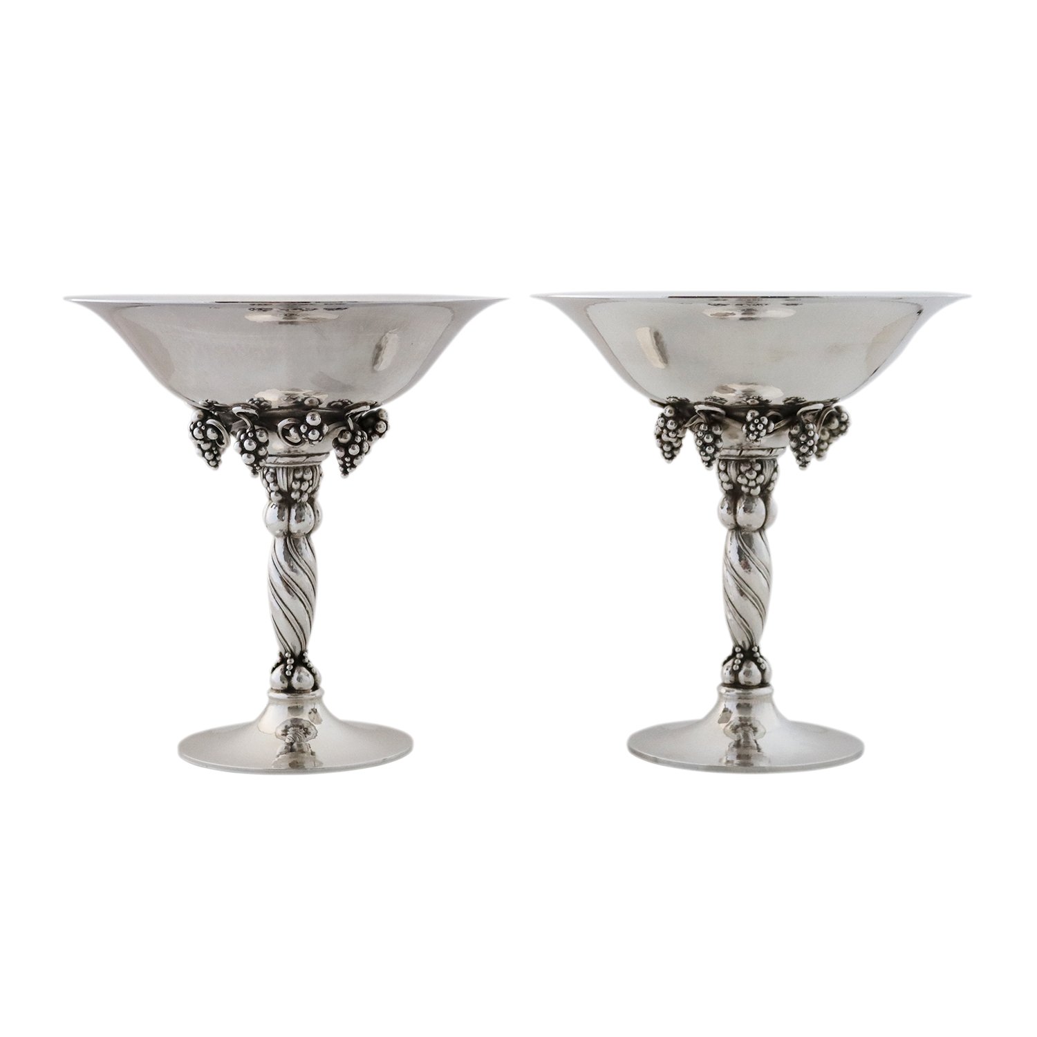 Georg Jensen (Danish, 1866-1935) 'Pair of Grape Tazzas 263b'