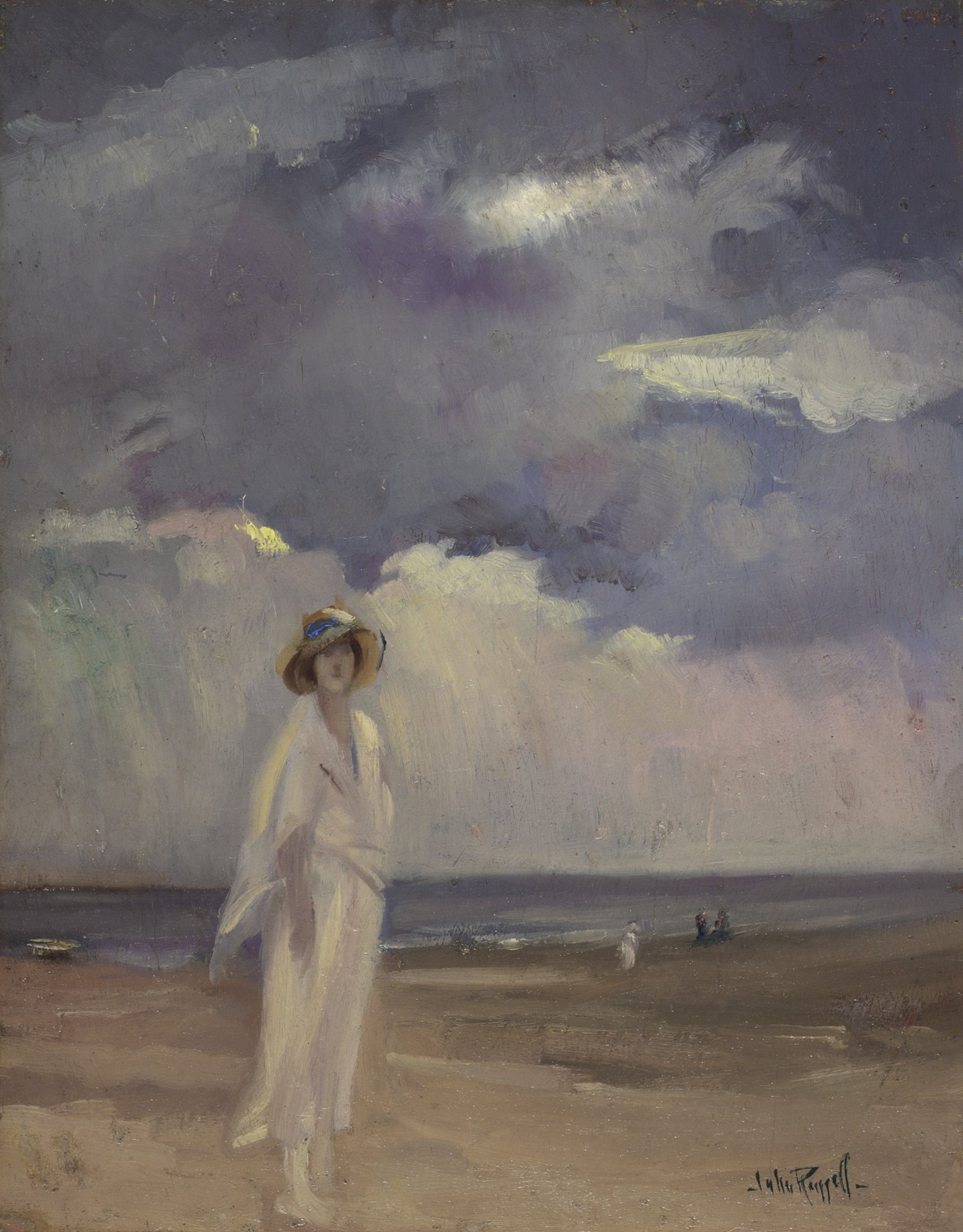 John Wentworth Russell (Canadian, 1879-1959)  'Anna on the Beach (Portrait of the Artist's Wife)'