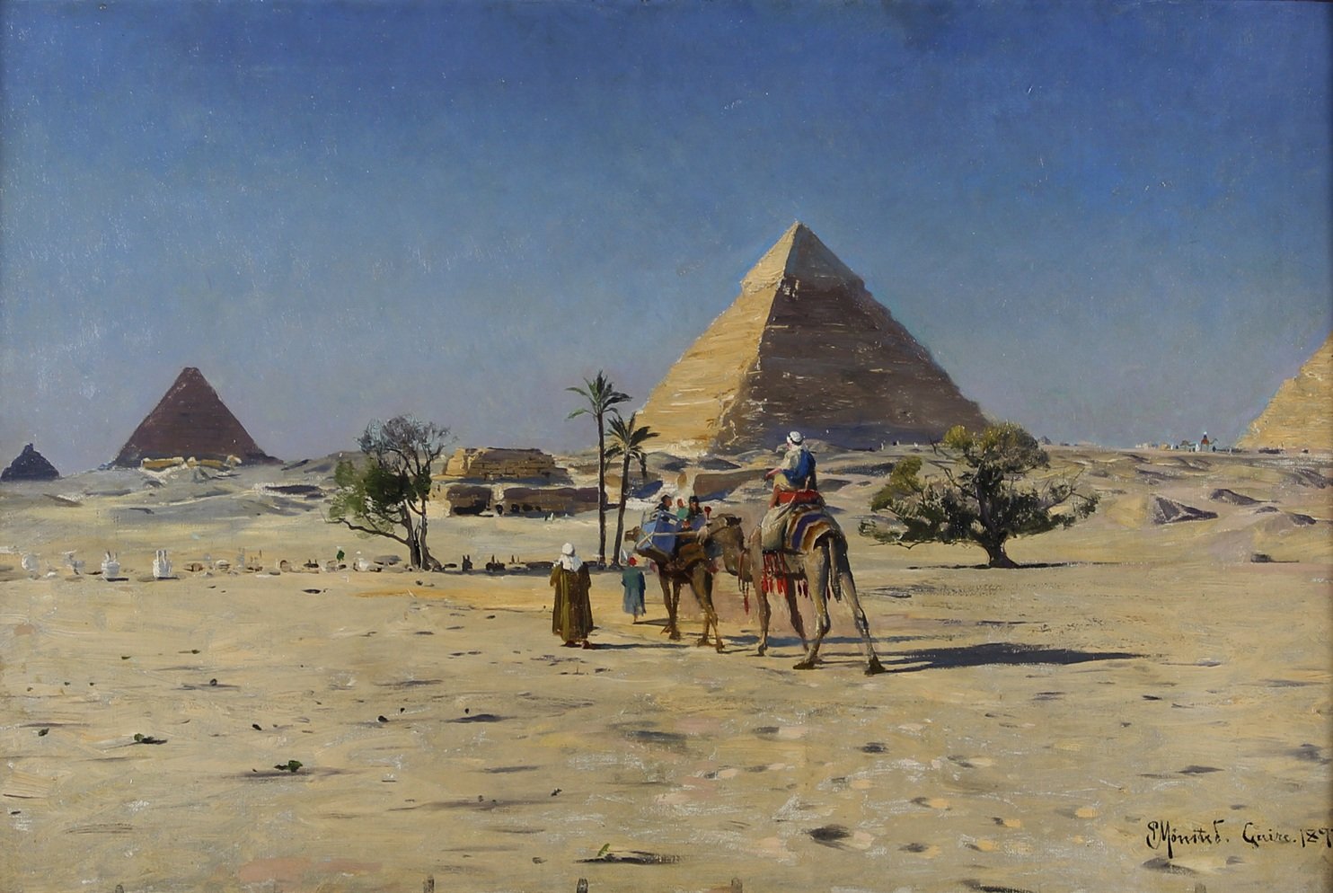 Peder M. Monsted (Danish 1859-1941) 'View of Giza Pyramids Outside Cairo'