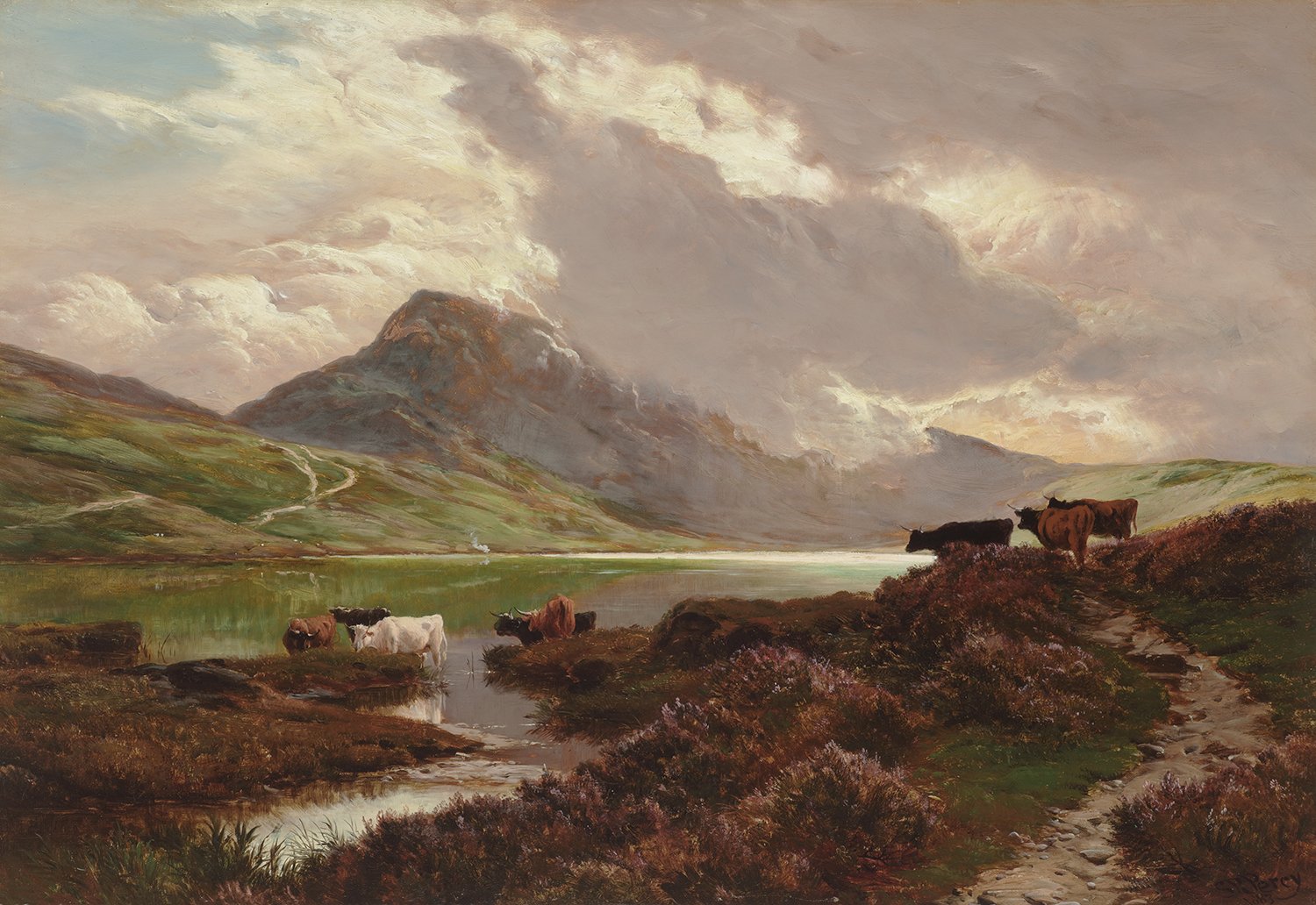 Sidney R. Percy (British 1821-1886)  'Llyn Idwal, North Wales 1883'