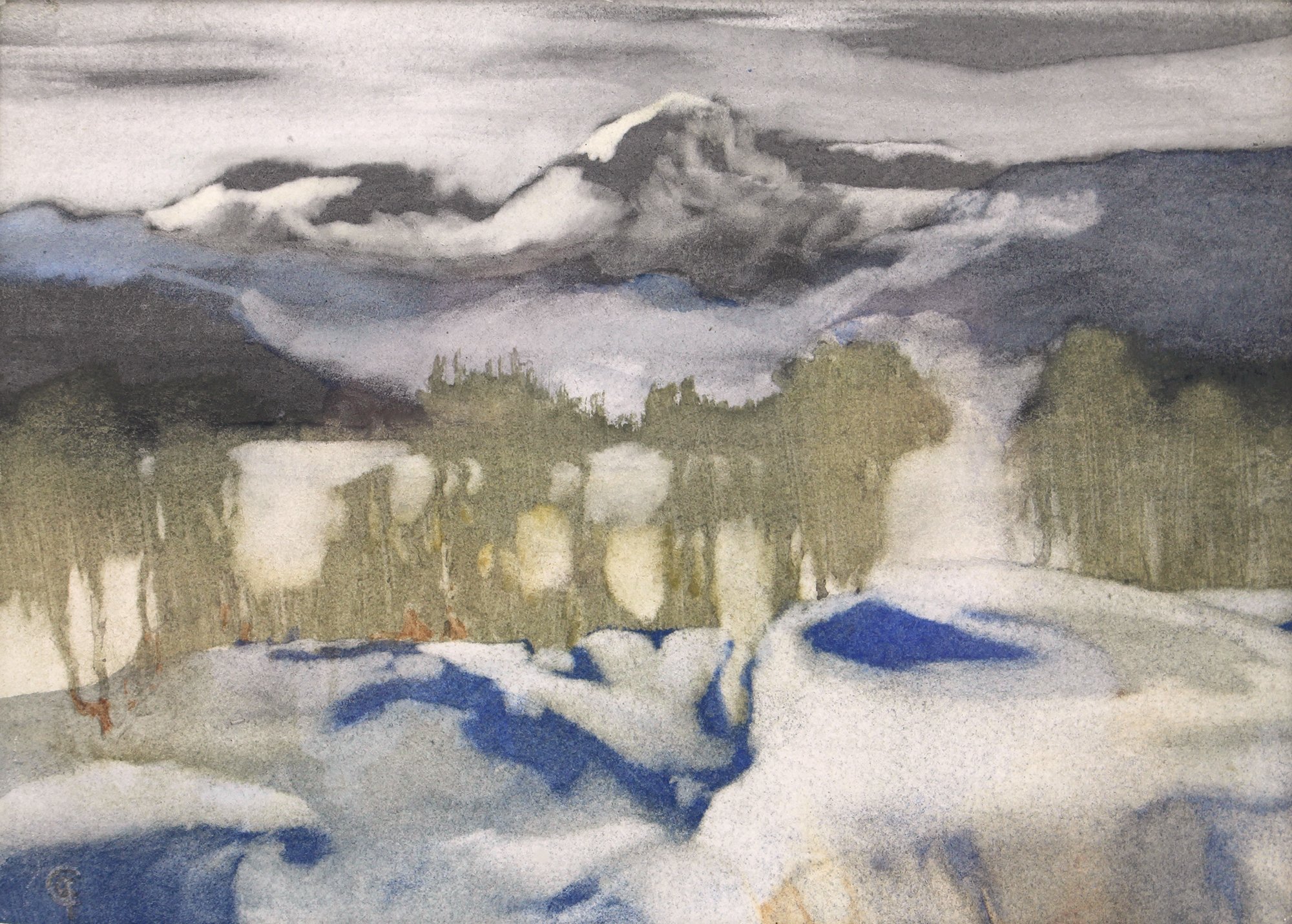 Charles John Collings (Canadian 1848-1931) 'Winter Near Revelstoke' 