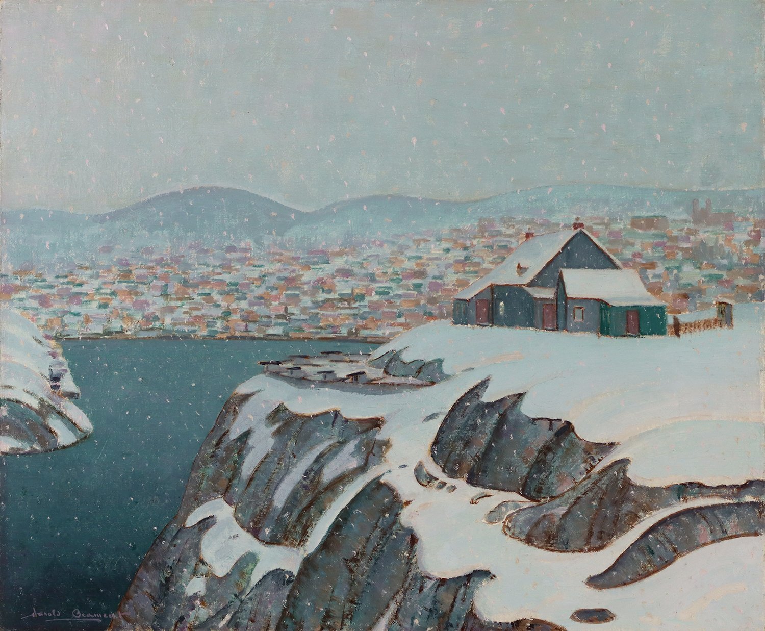 Thomas Harold Beament (Canadian 1898-1984) 'Queen's Battery Barracks Overlooking St. John's, Newfoundland'