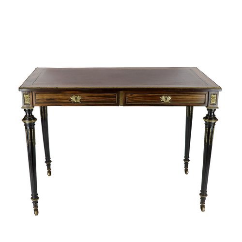 Bureau Plat with Gilt Mounts and Calamander Wood (Zebrawood), English Circa 1860