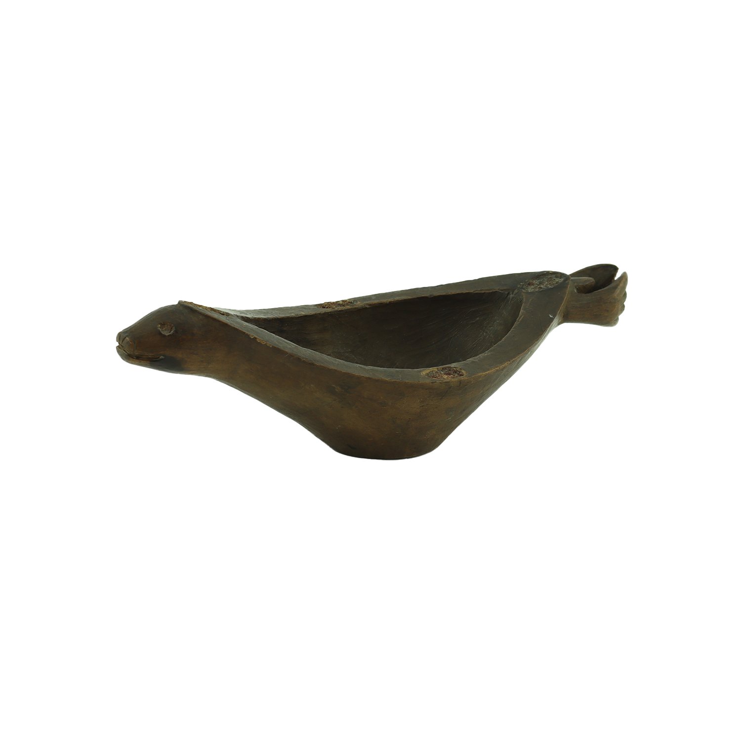 Wooden Seal Bowl, 19th Century