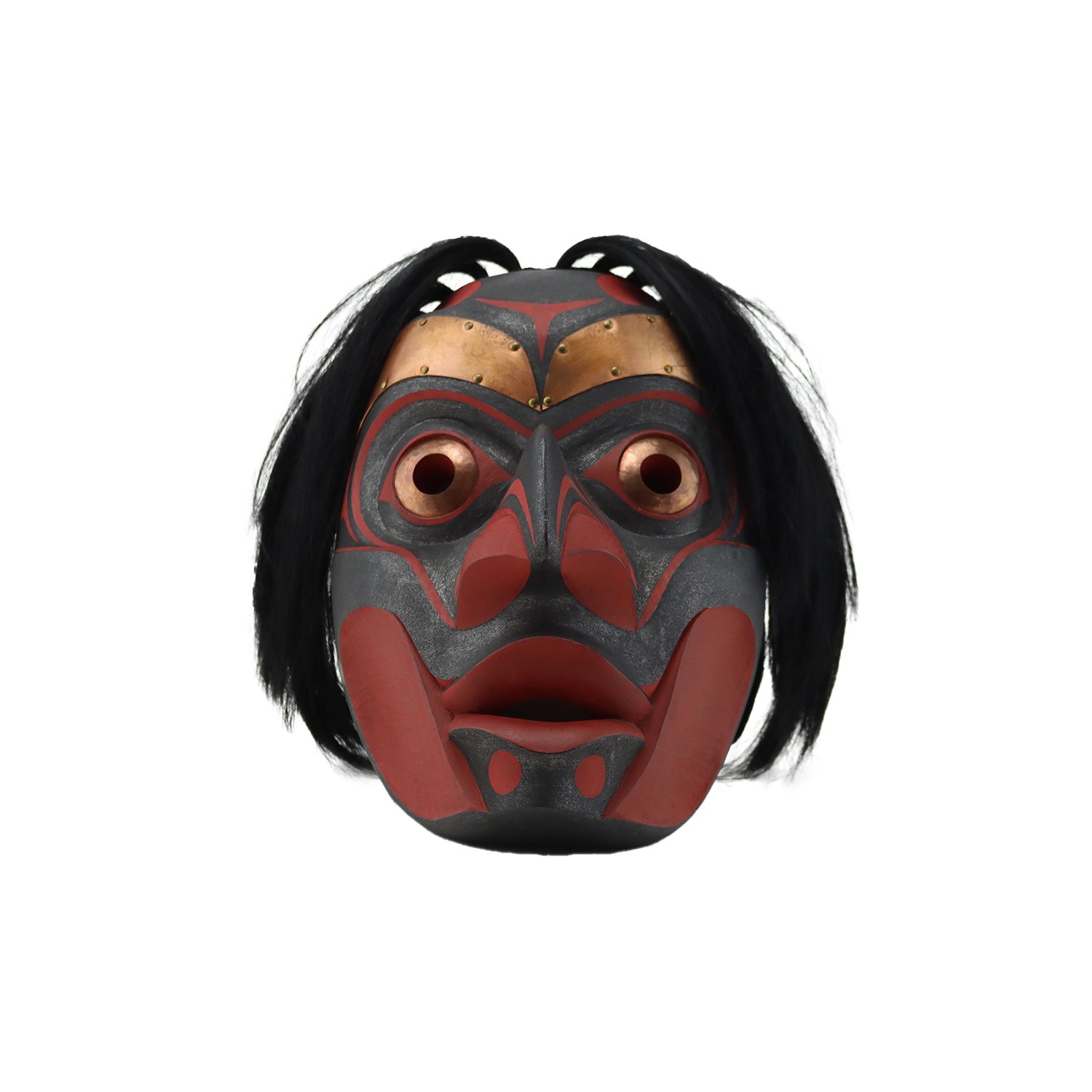Phil Nuytten (Kah-Sah-Las) (Canadian 1941-2023) 'Danced Portrait Mask with Copper'