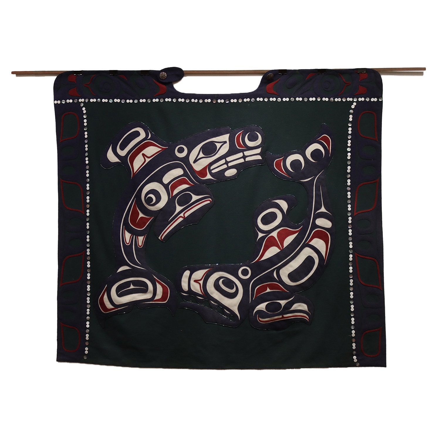 Don and Trace Yeomans (Haida/ Canadian 20th-21st Century) 'Double Orca Blanket'