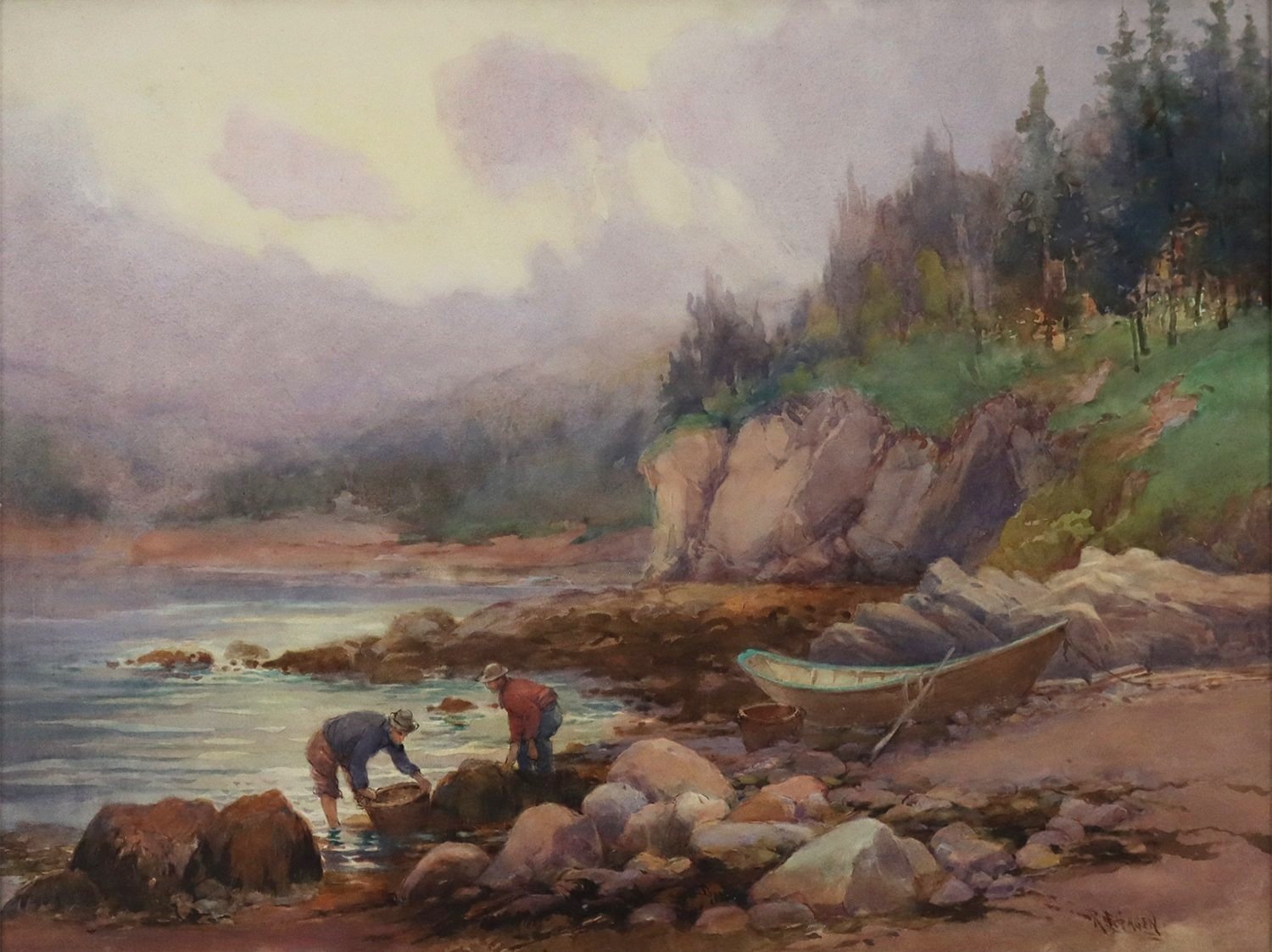 Robert Ford Gagen (Canadian 1847-1926) 'Morning Fog Clearing, Grand Manan Is. N.B'.