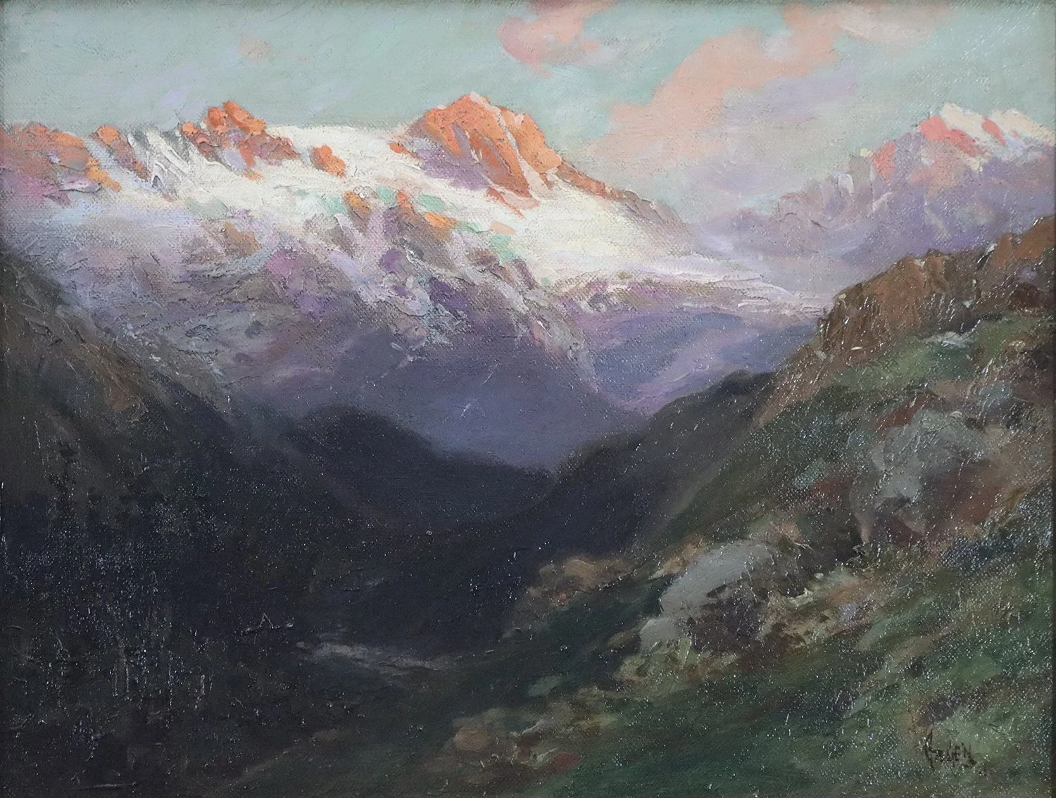 Robert Ford Gagen (British/Canadian 1847-1926) 'Evening in the Selkirks'