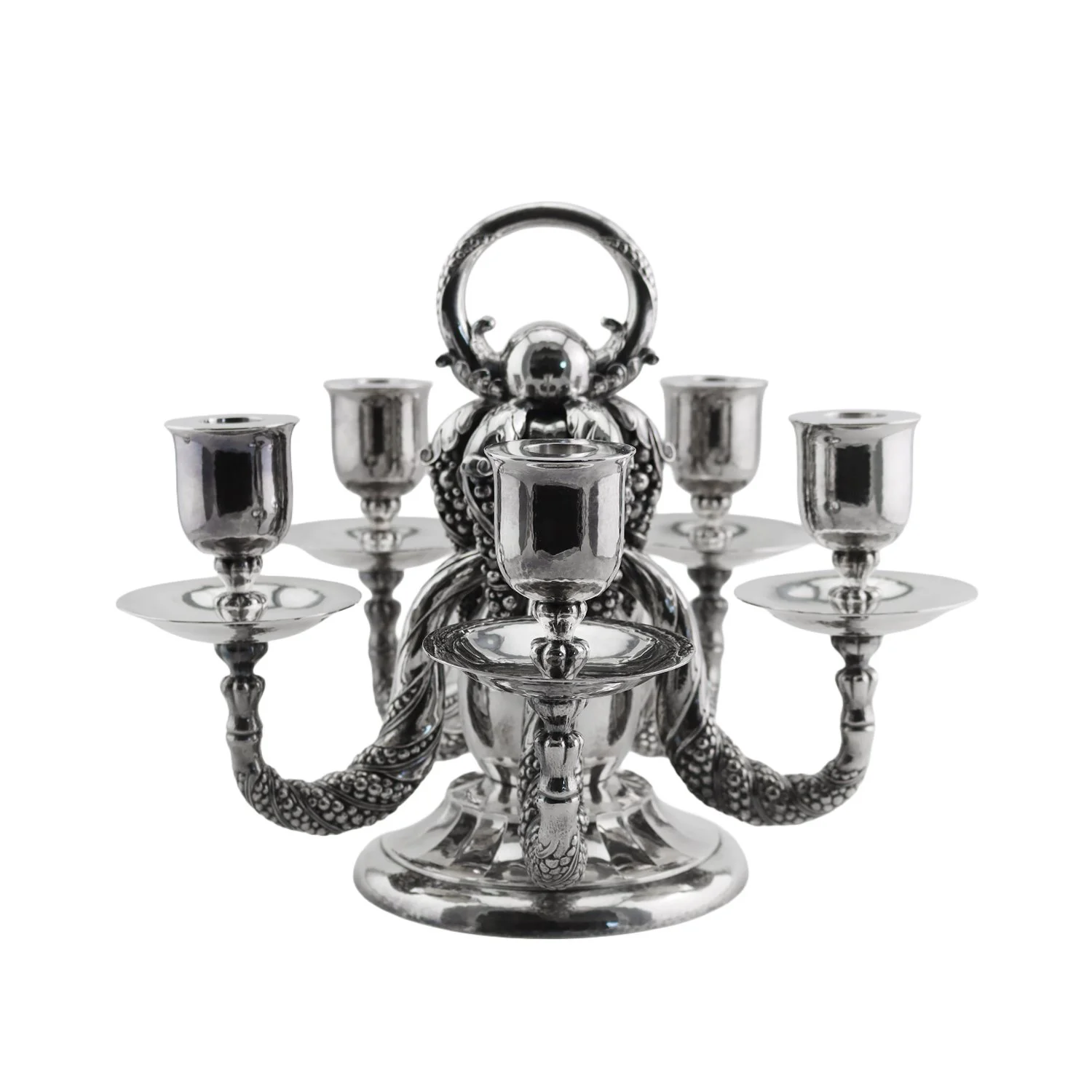 Sterling silver candelabrum in a grapevine pattern #383A, after 1945