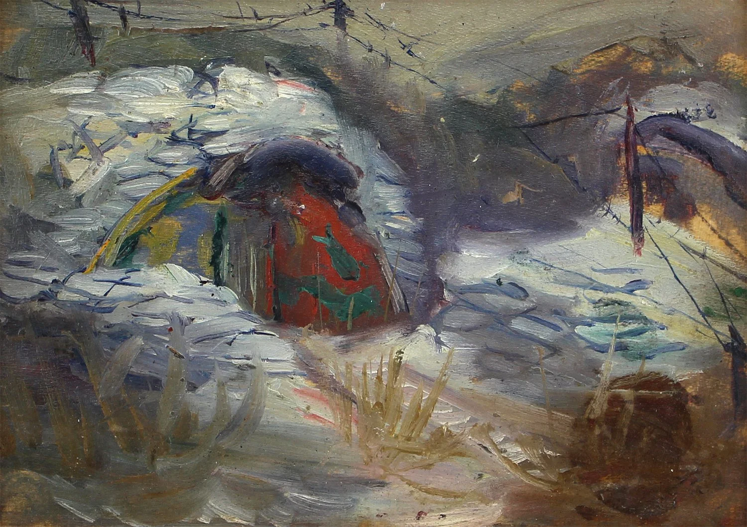 Mary Riter Hamilton (Canadian 1867-1954) 'Canadian Camp 1918/19'