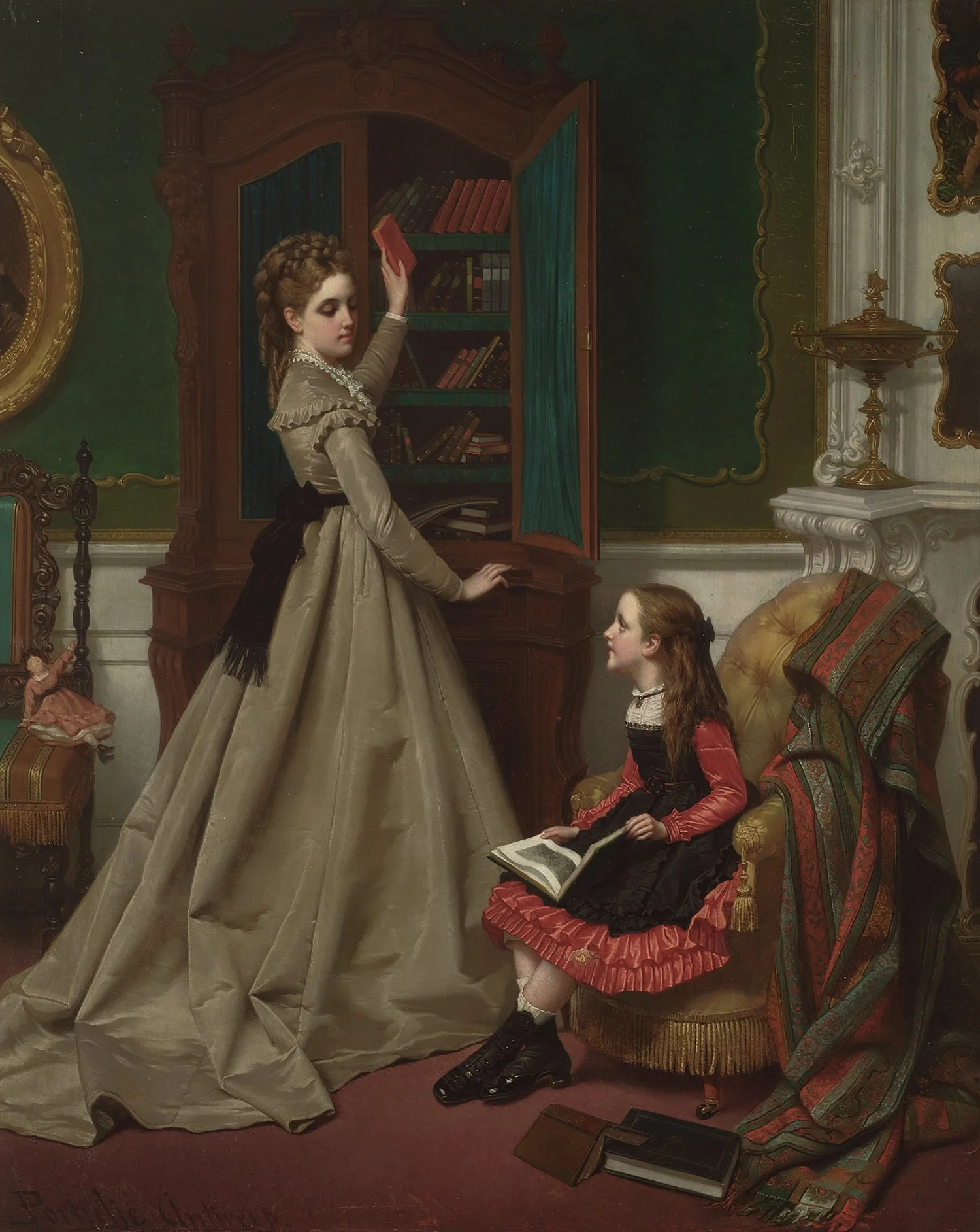 Emanuel A. Petersen (Danish 1894-1948) 'Scenery from Greenland with Two Dog Sledges in the Evening Sun'