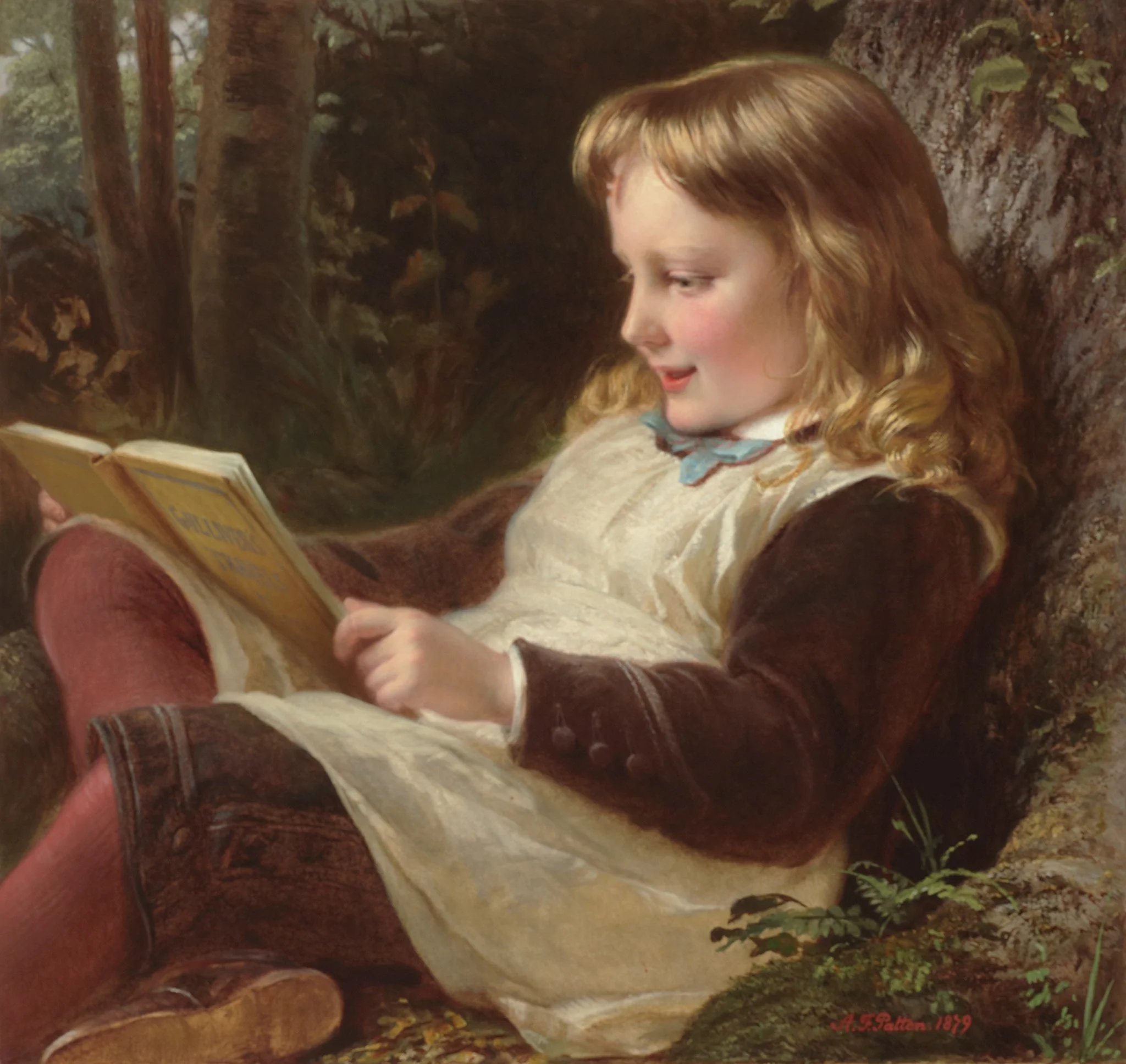 Alfred Fowler Patten (British 1829-1888) 'Reading “Gulliver’s Travels”'