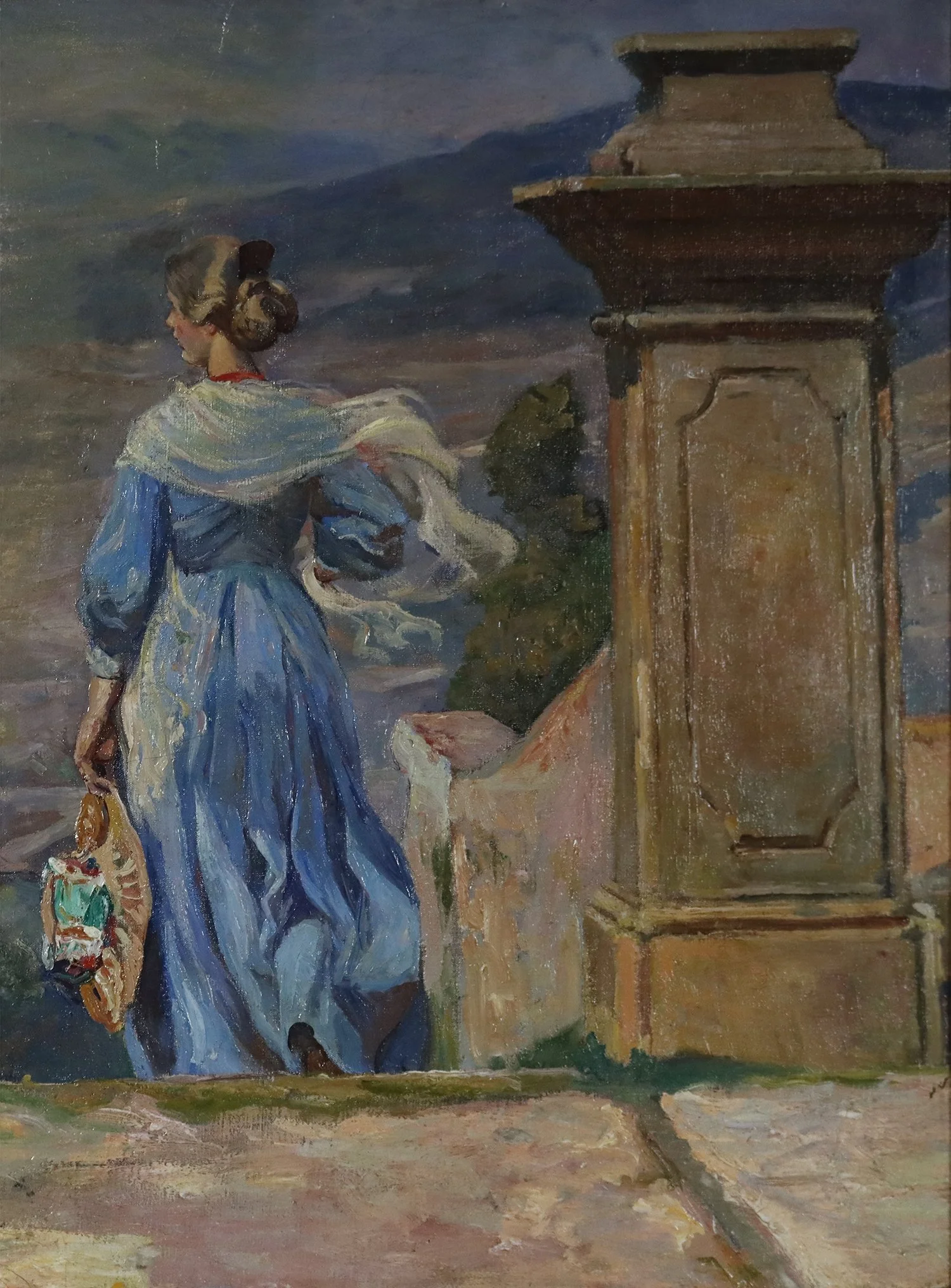 Viggo Pedersen (Danish 1854-1926) 'Italian Scene with the Artist’s Wife'