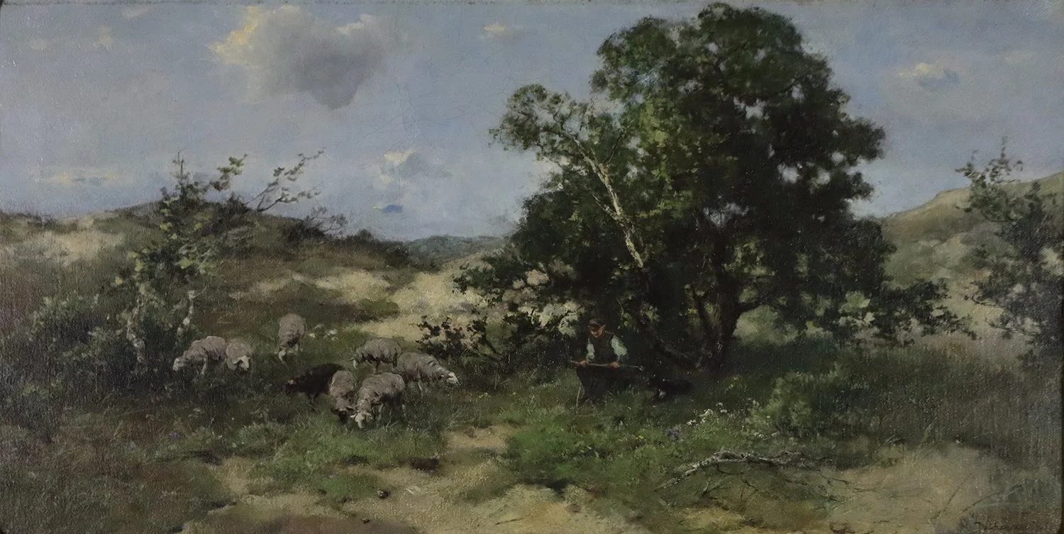 Johan Frederik Cornelius Scherrewitz (Dutch 1868-1951) 'Landscape with Sheep'