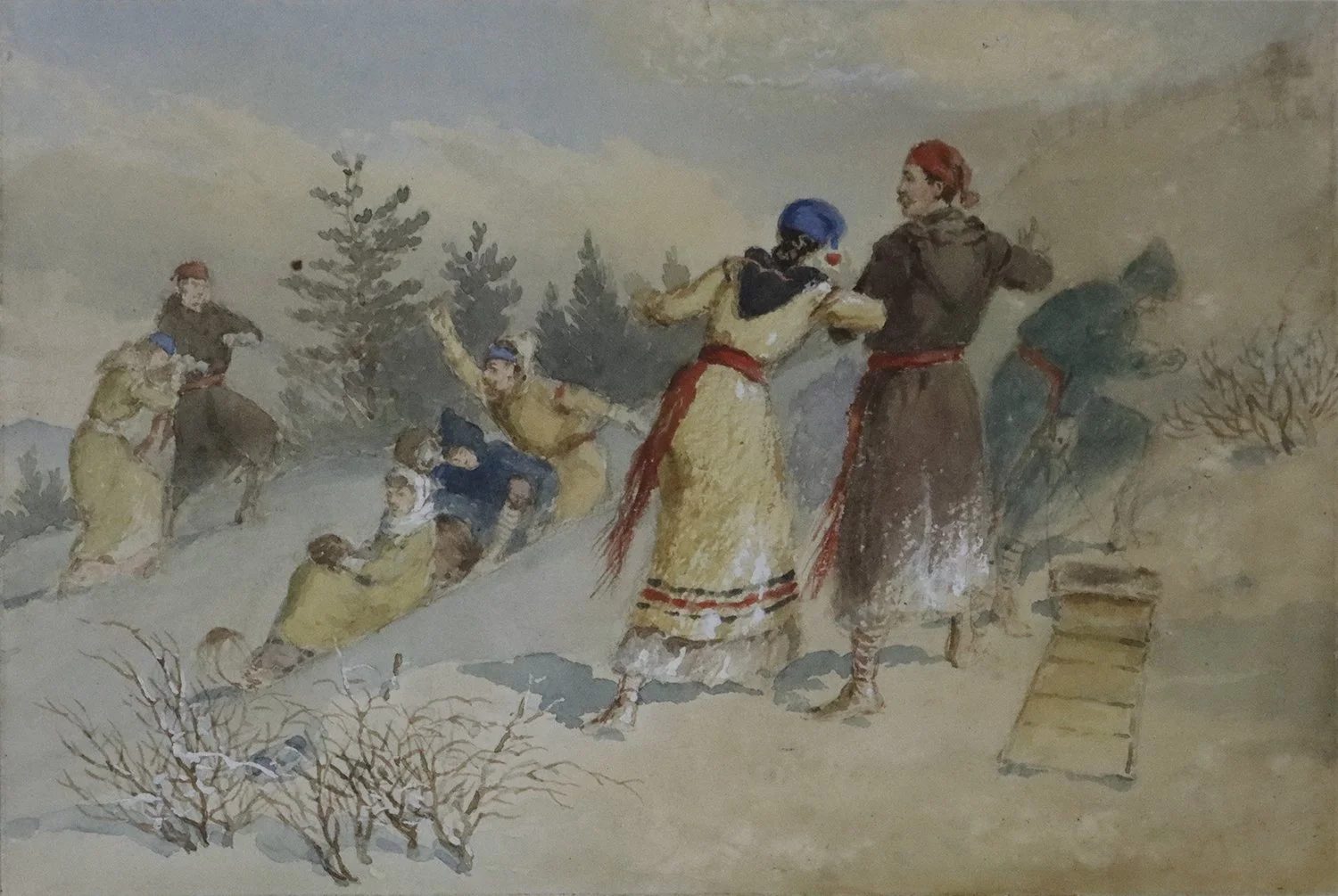 Frederic Marlett Bell-Smith (Canadian 1846-1923) 'Tobogganing' 