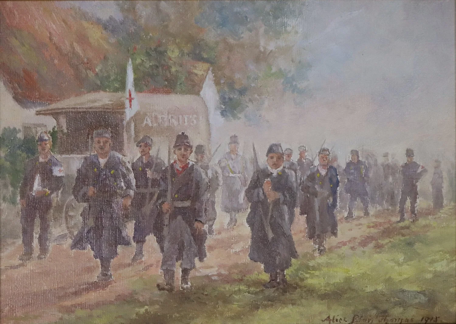 Alice Blair Thomas (Canadian/American 1857-1945) 'Returning Home-World War I Soldiers'