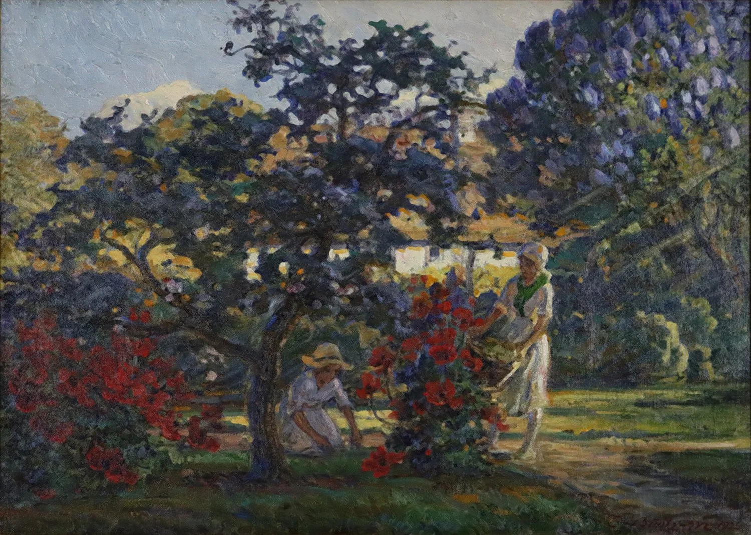 Carl Budtz-Moller (Danish 1882-1953) 'Working in the Summer Garden at Melsted'