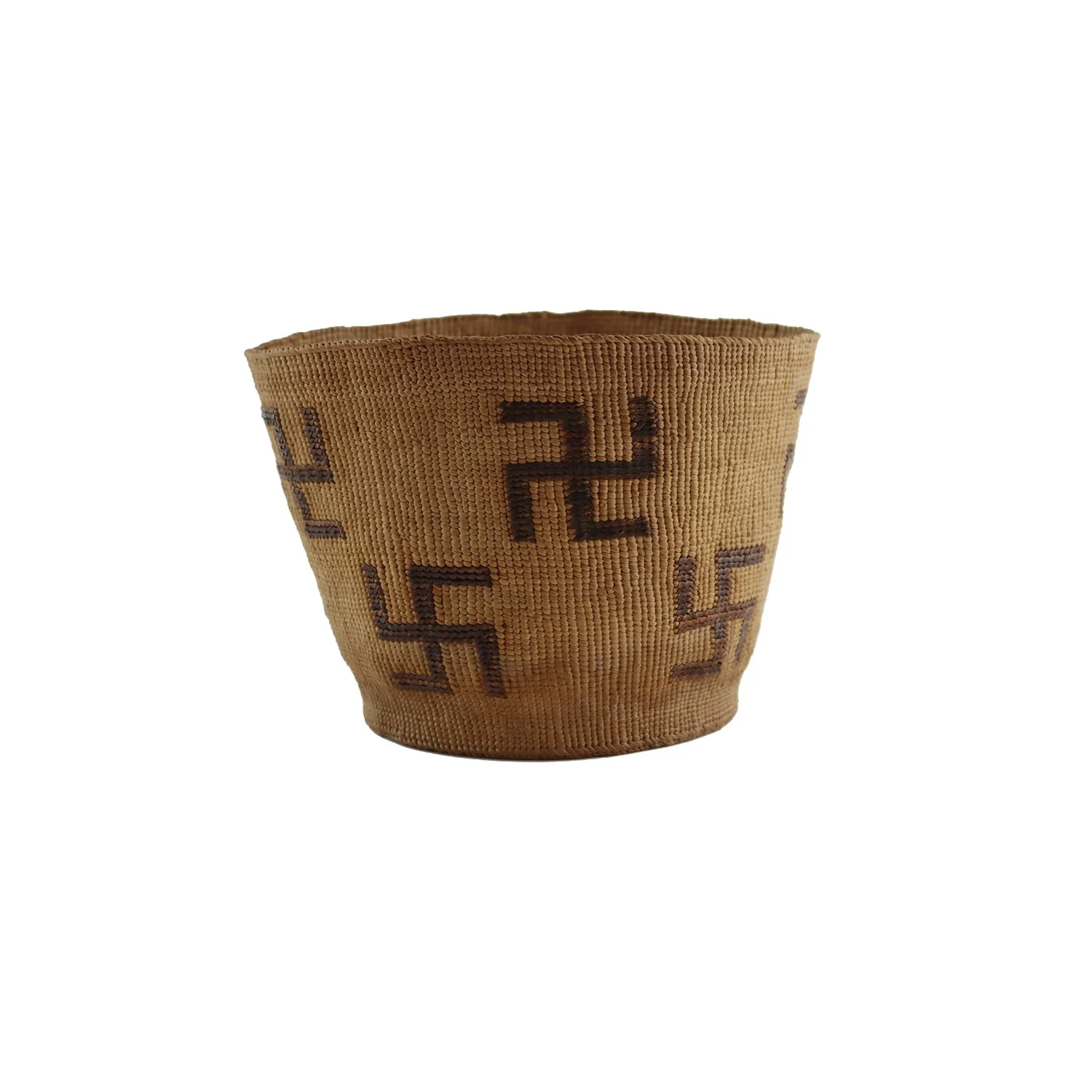 Tsimsian basket with ancient imbricated design, 19th century
