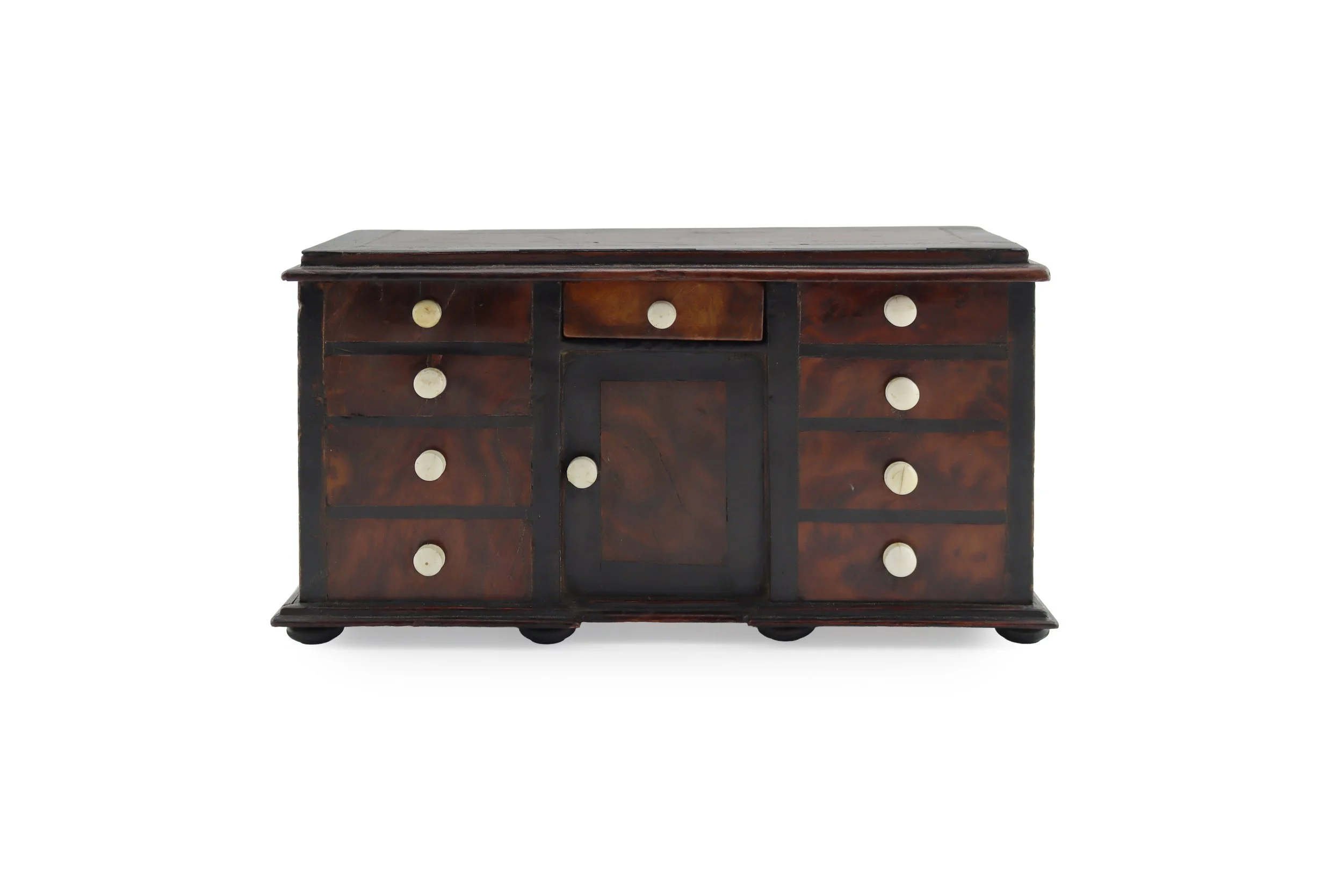 Miniature coin bank and lock box, 19th century