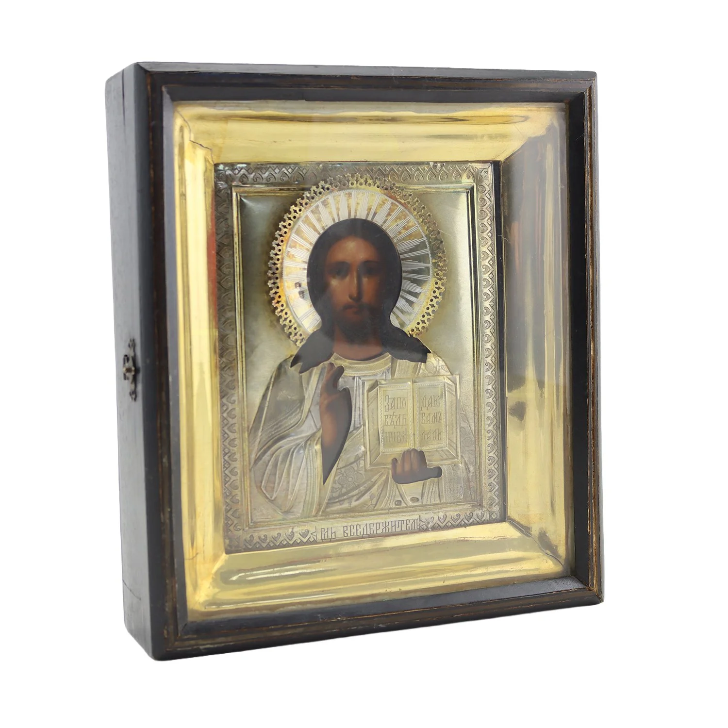 Russian icon with silver rizza, circa 1908