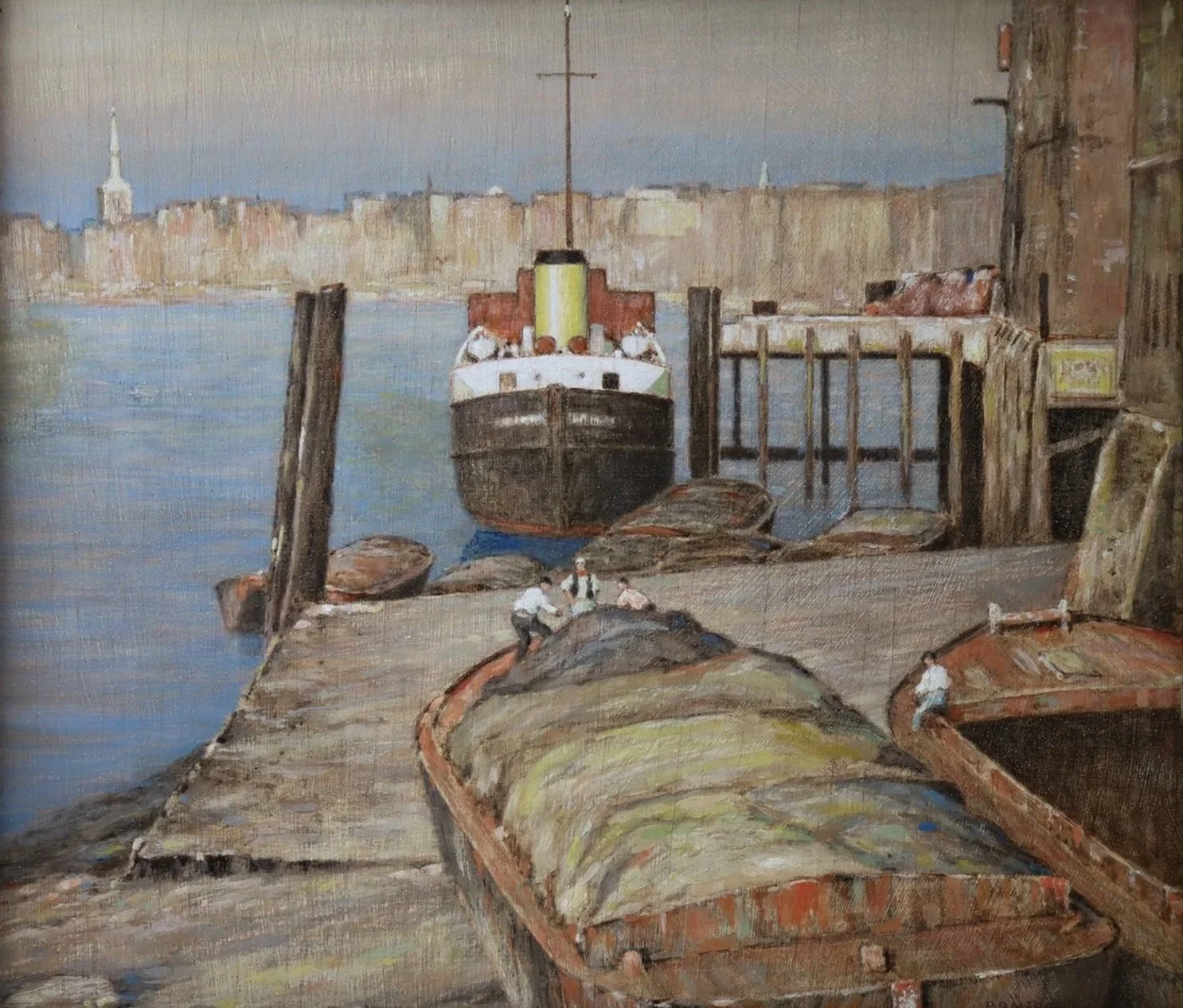 Philip G. Needell (British 1886-1974) 'City Dock Scene'