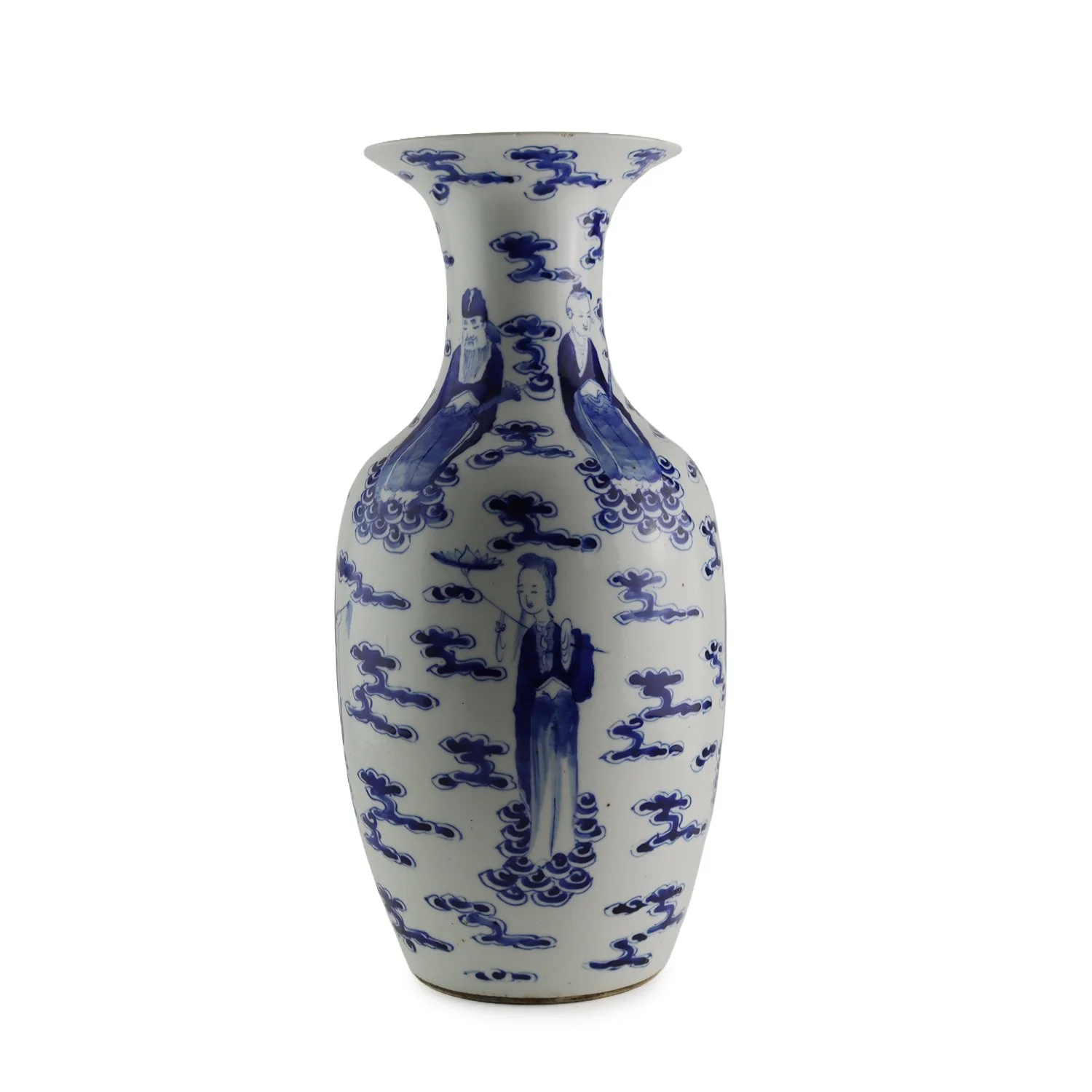 Chinese Blue and White Immortals Vase, 19th Century