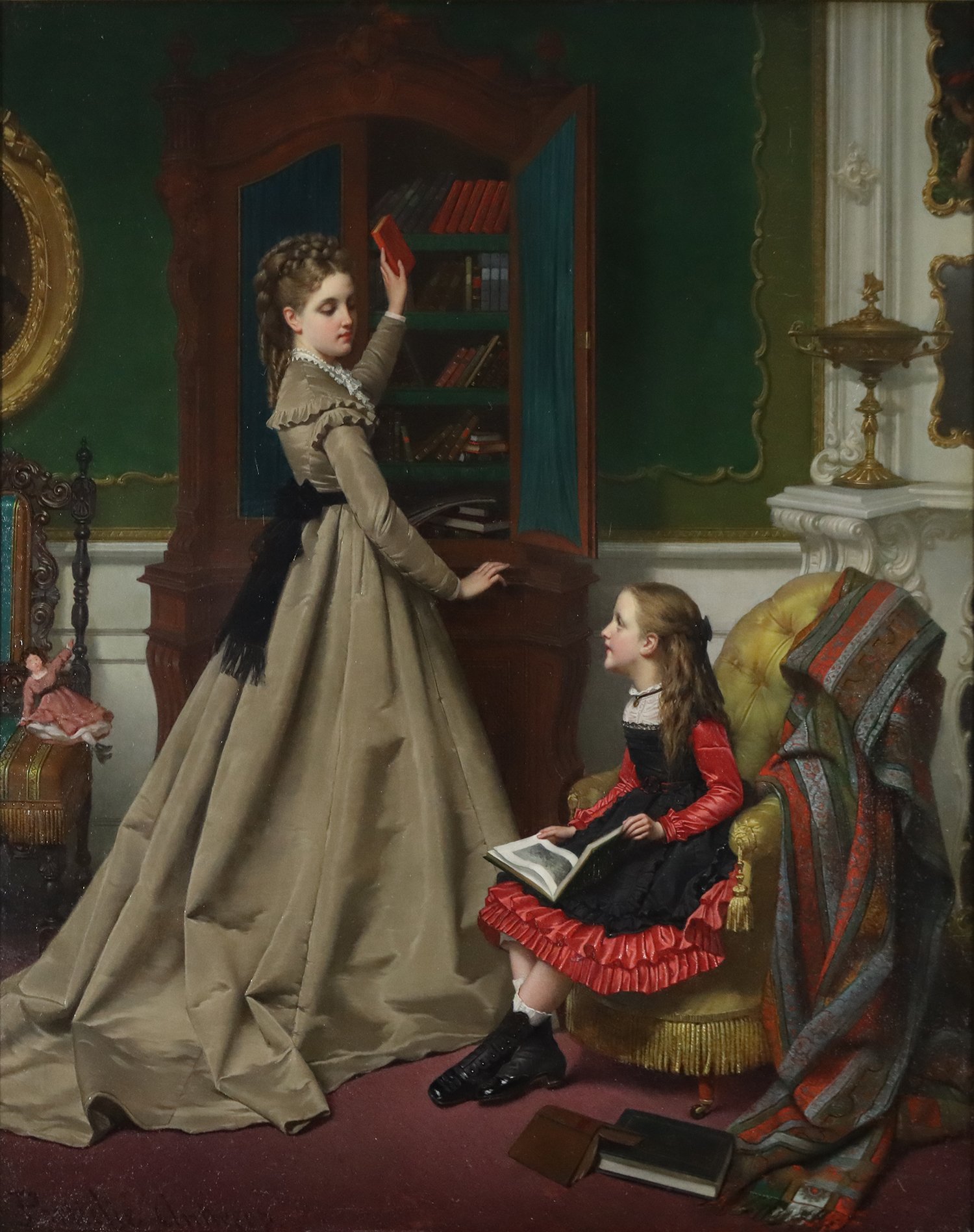 Jan Frederik Pieter Portielje (Dutch / Belgian 1829-1908) 'The Library'