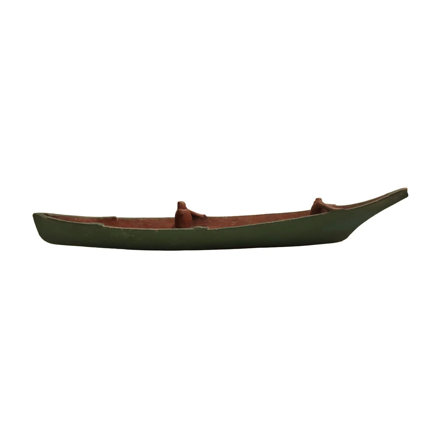 Nootka wooden carved whaling canoe with figures, circa 1920