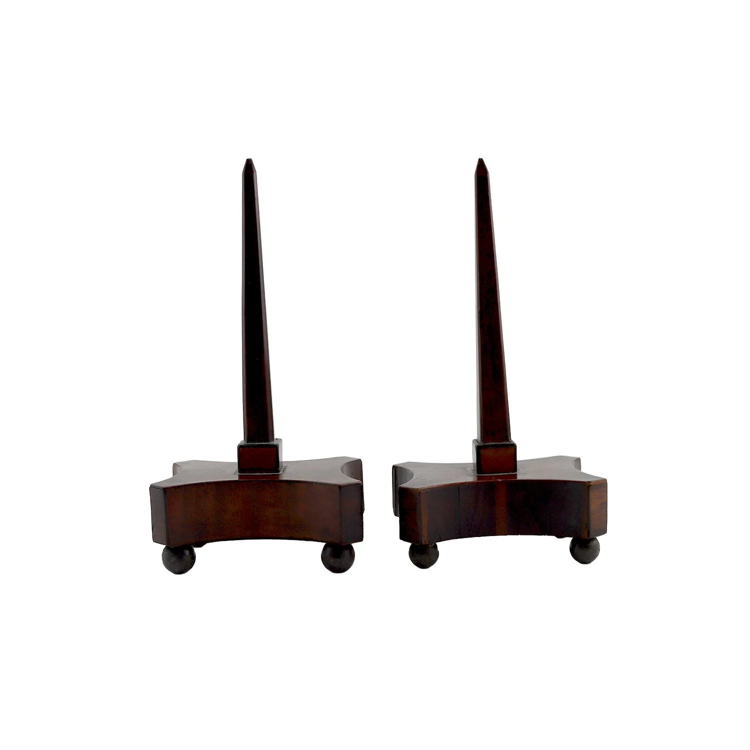 Two 19th century Grand Tour carved wooden veneered cenotaphs