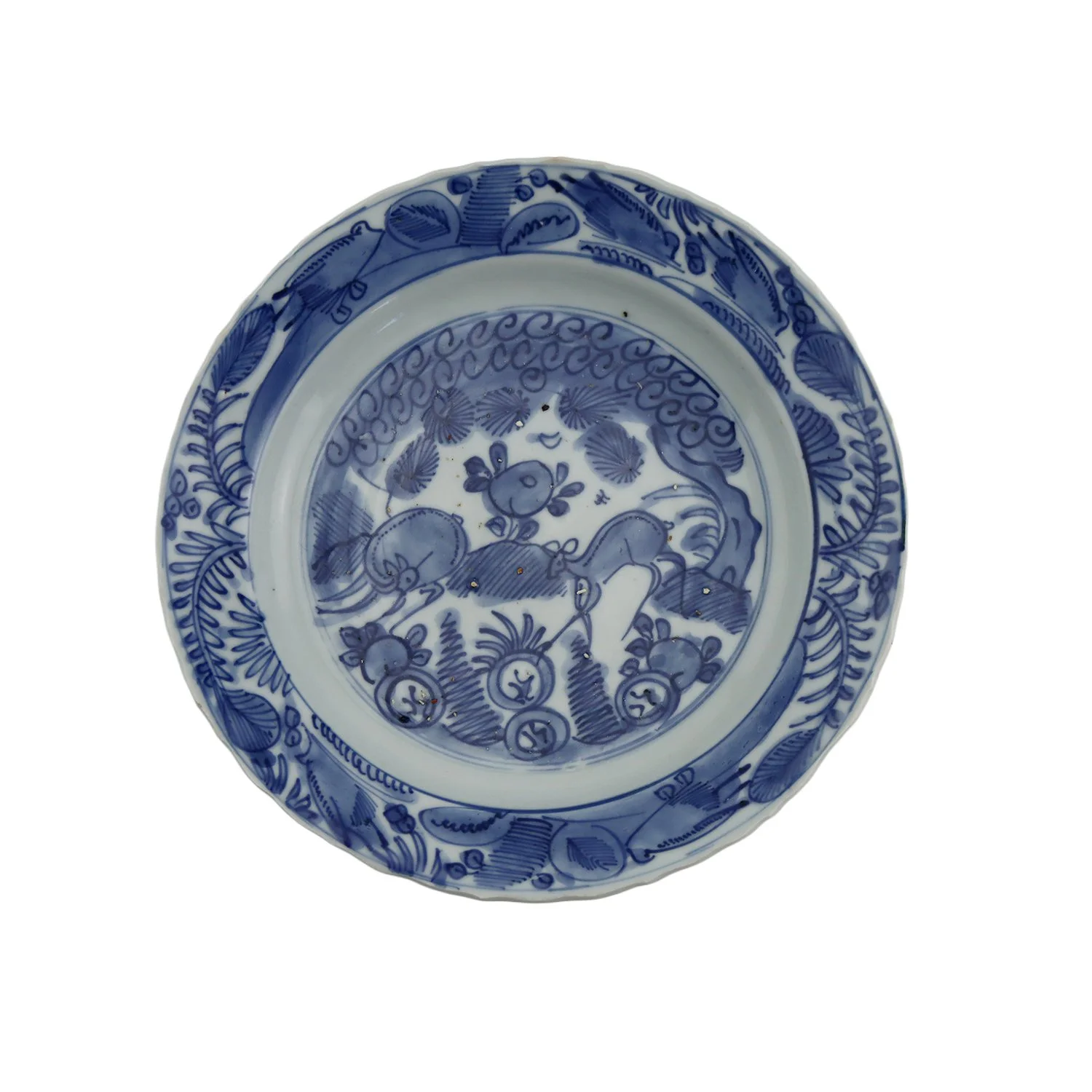Chinese blue and white Deer Dish, Tianqi Period, Ming Dynasty