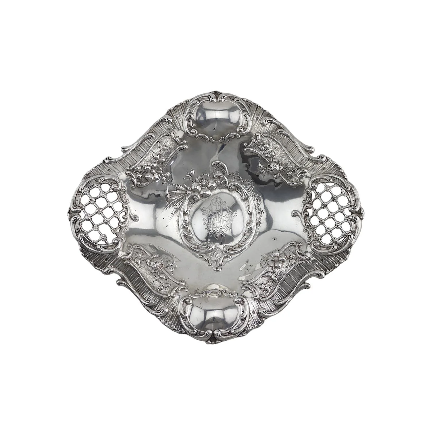Silver bowl sitting on four feet, Austria 1872