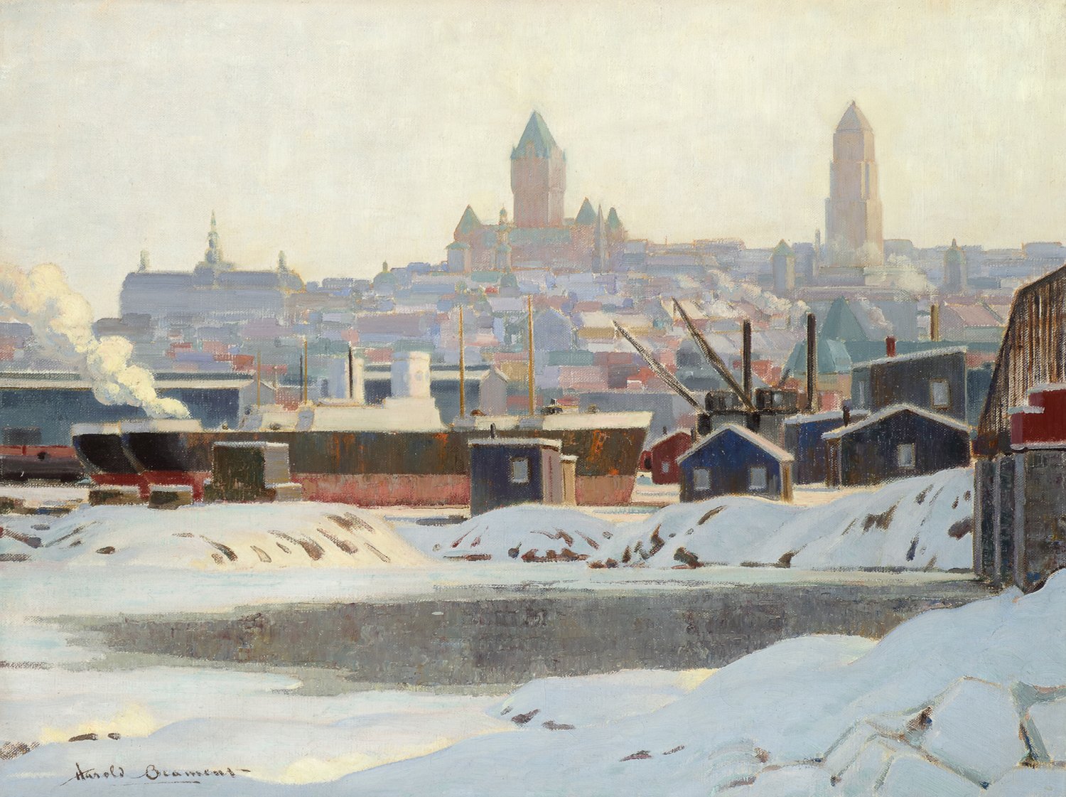 Thomas Harold Beament (Canadian 1898-1984) 'Winter Lay Up Quebec'